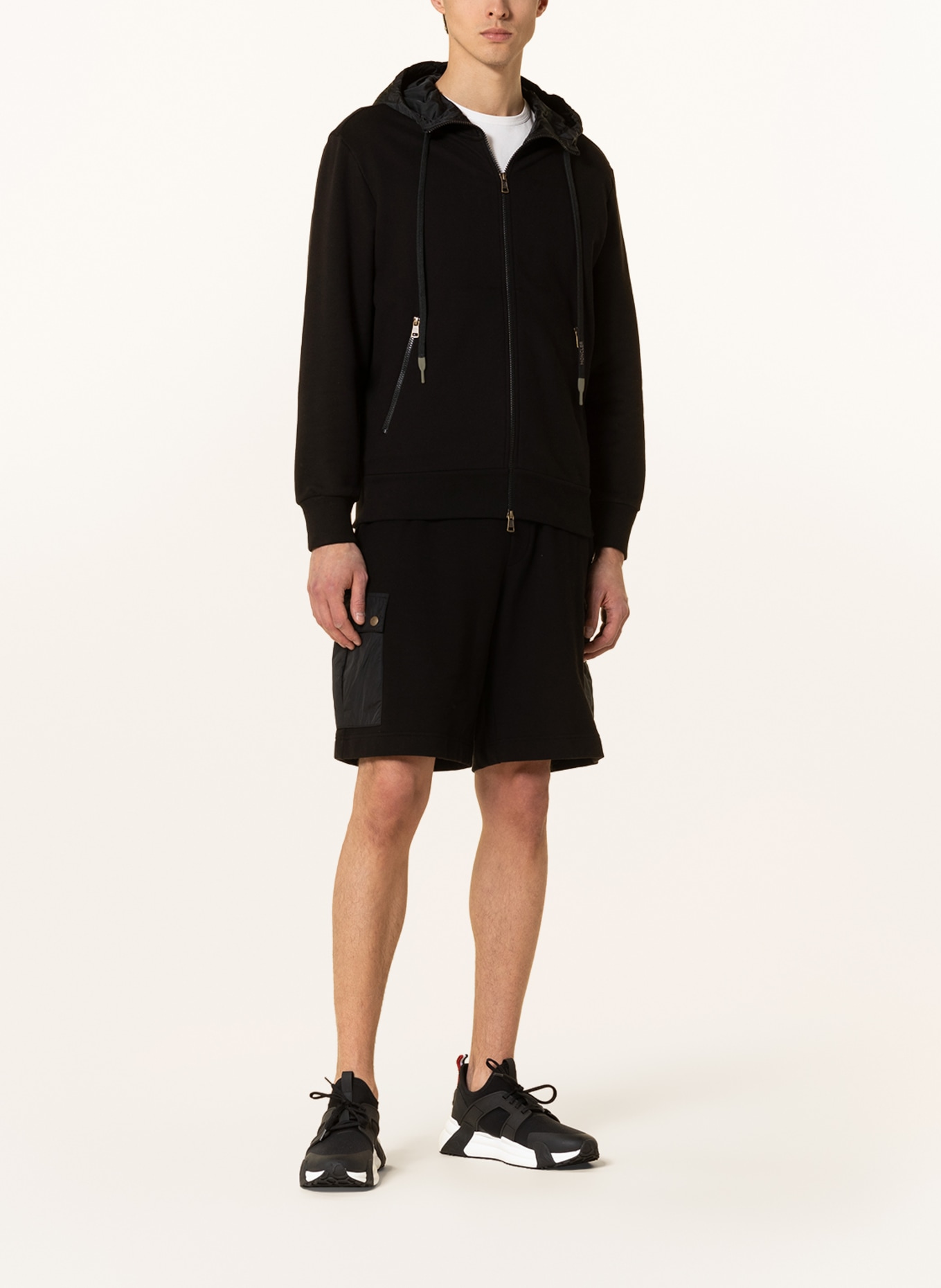 MONCLER Sweat jacket in mixed materials, Color: BLACK (Image 2)