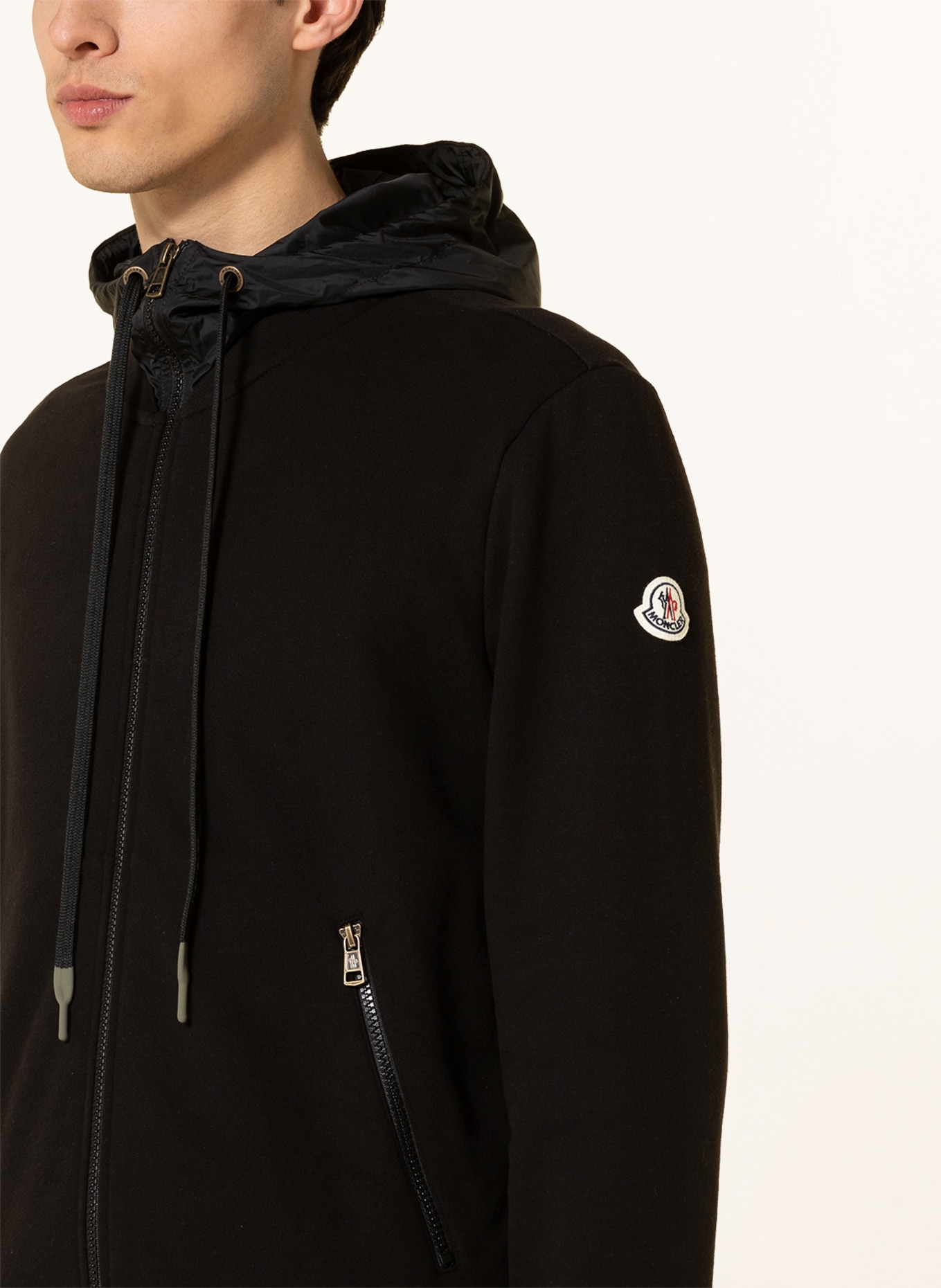 MONCLER Sweat jacket in mixed materials, Color: BLACK (Image 5)