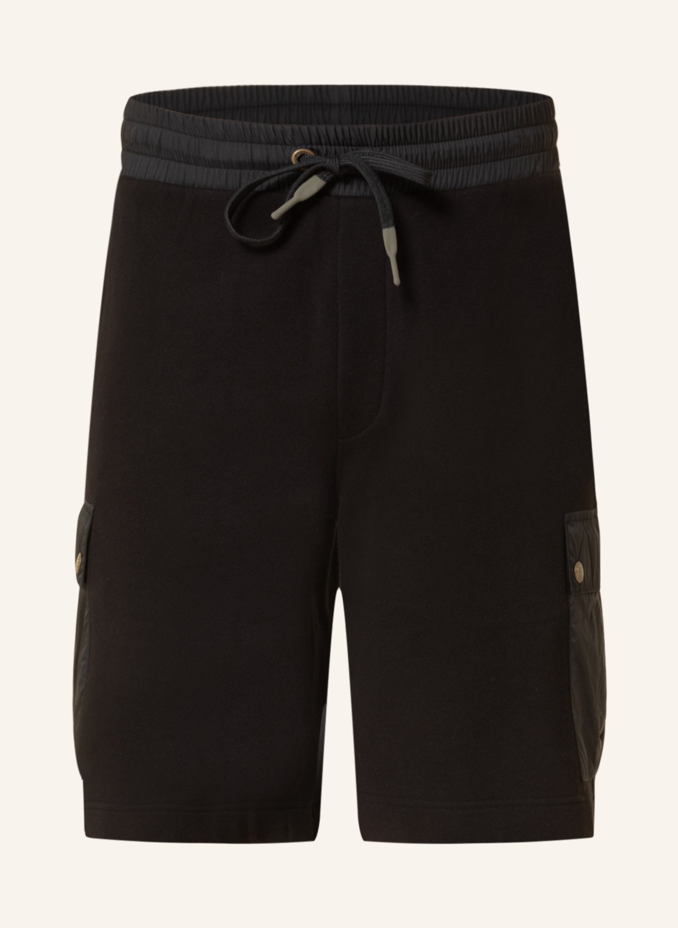 MONCLER Sweat shorts in mixed materials, Color: BLACK (Image 1)