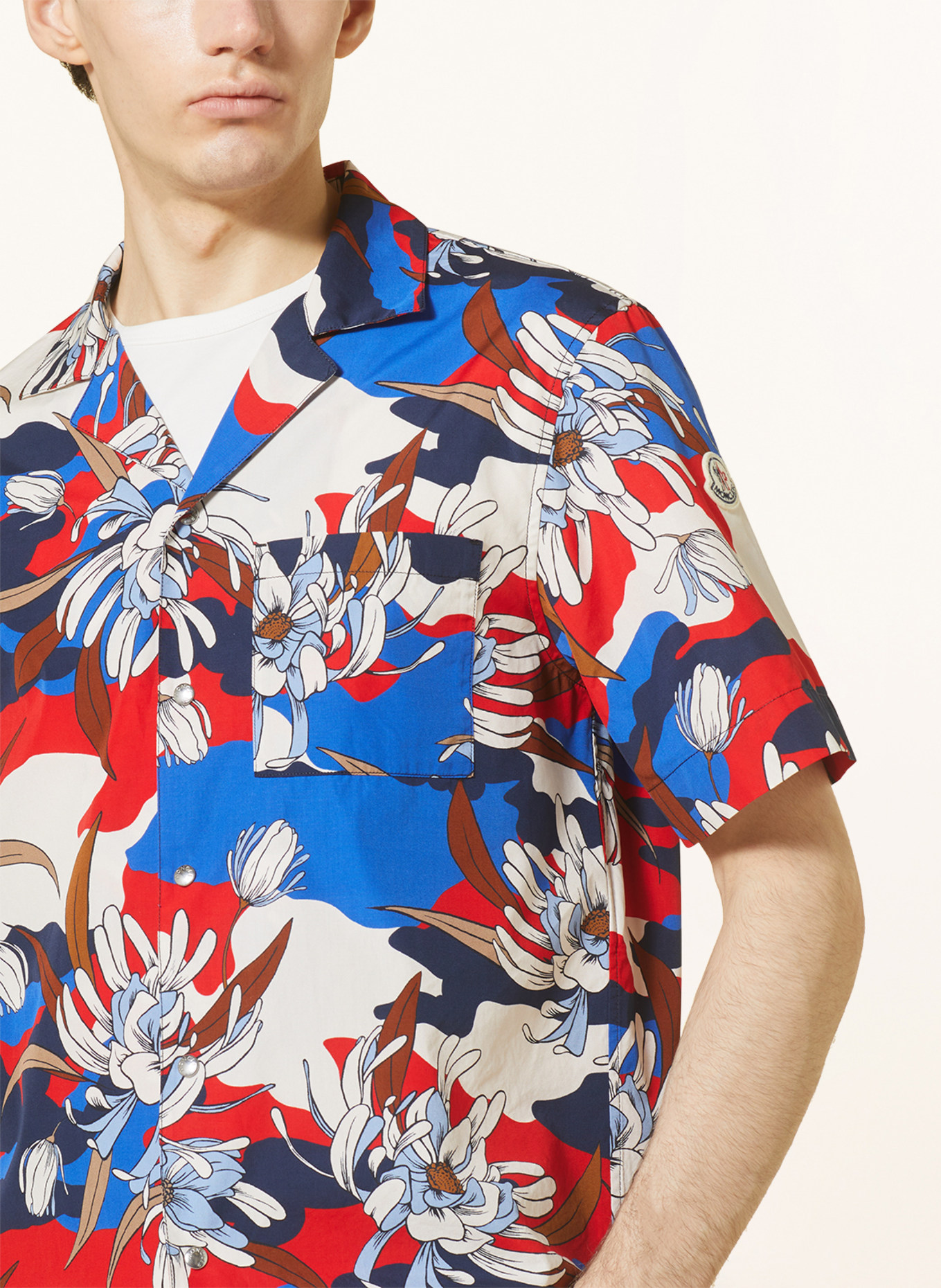MONCLER Resort shirt regular fit, Color: RED/ BLUE/ WHITE (Image 4)