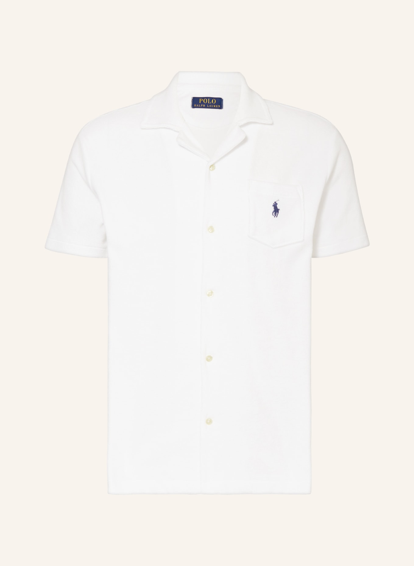 POLO RALPH LAUREN Resort shirt TERRY comfort fit made of terry cloth, Color: WHITE (Image 1)