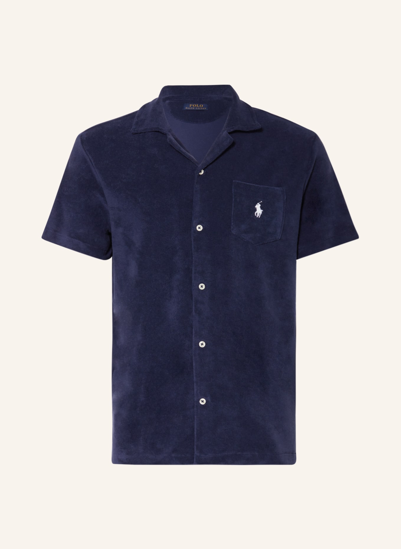 POLO RALPH LAUREN Resorthemd TERRY Comfort Fit aus Frottee, Farbe: DUNKELBLAU (Bild 1)