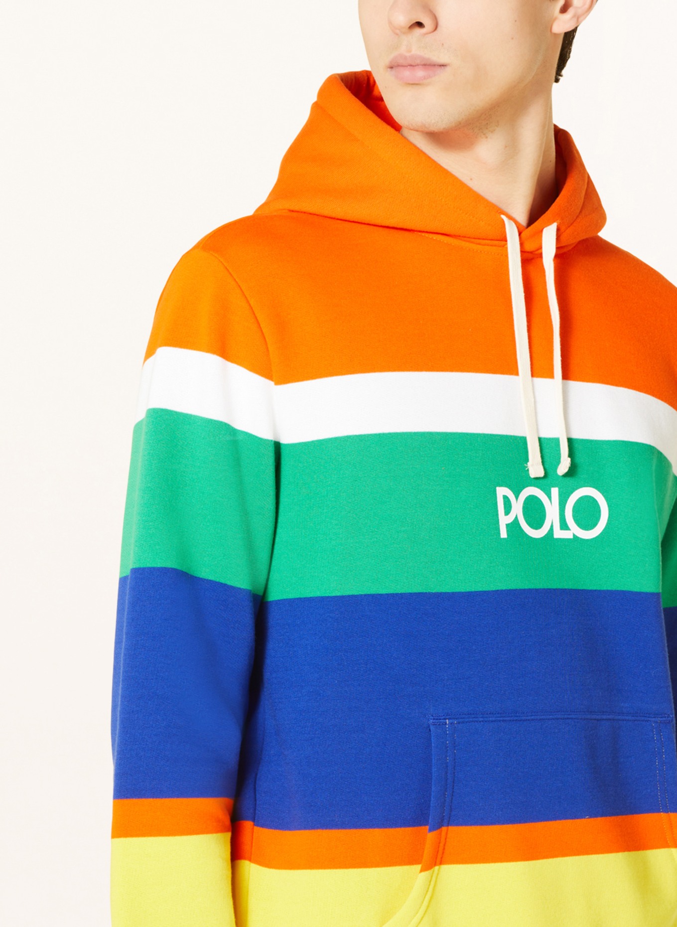 POLO RALPH LAUREN Hoodie in green/ orange/ blue