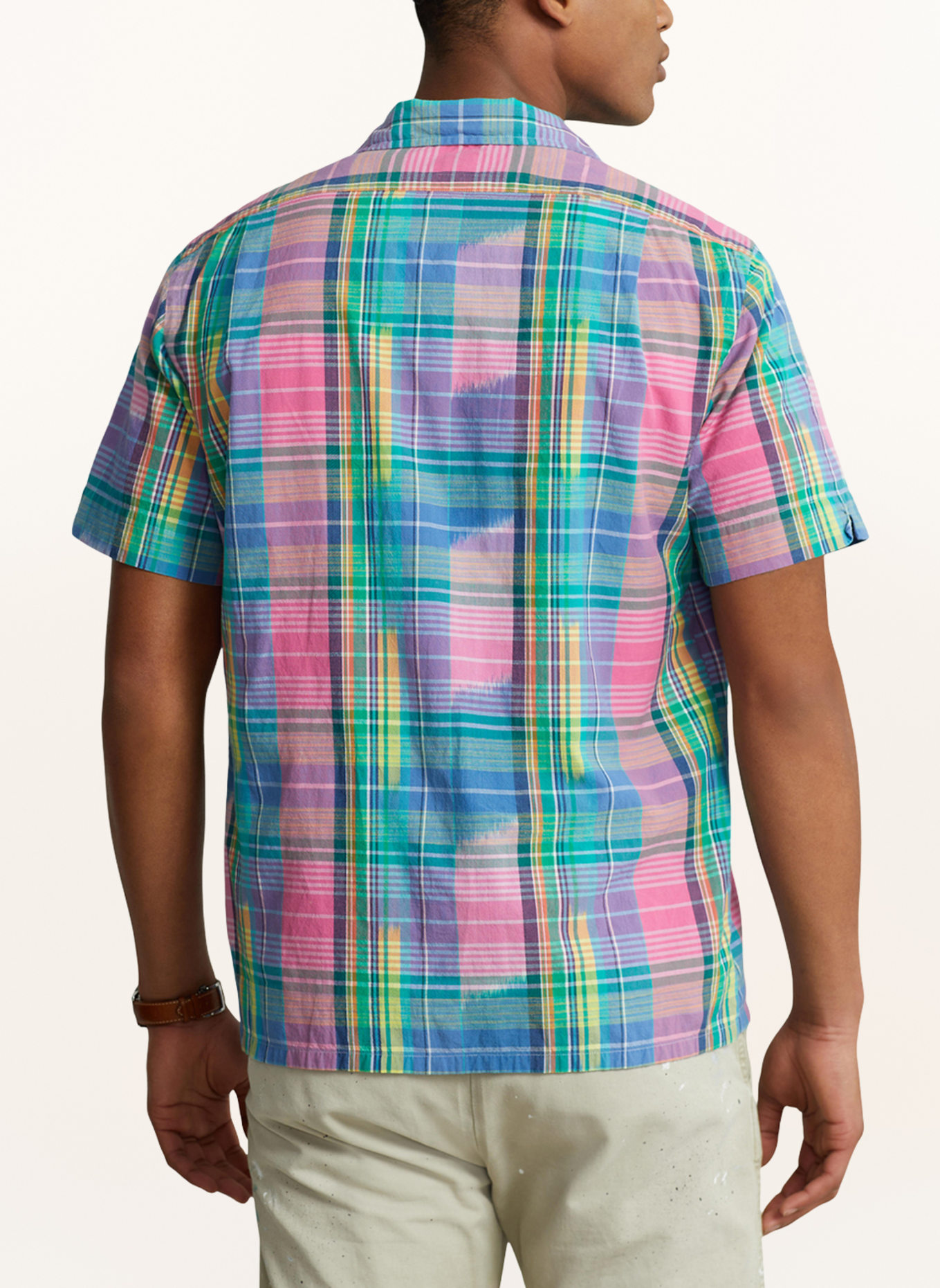 POLO RALPH LAUREN Short sleeve shirt MADRAS classic fit, Color: GREEN/ PINK/ BLUE (Image 3)