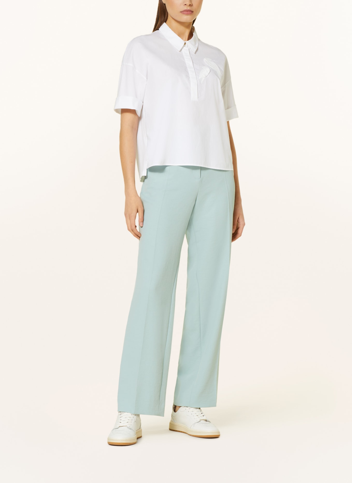 MARC CAIN Shirt blouse in mixed materials, Color: 100 WHITE (Image 2)