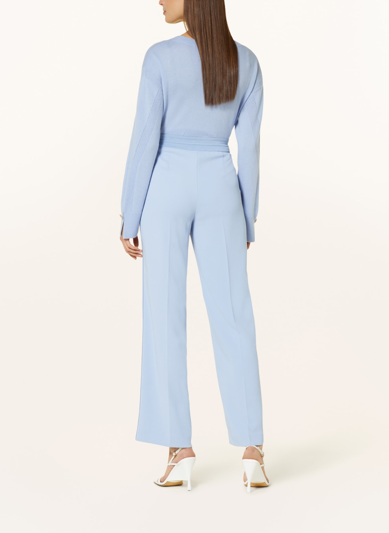 MARC CAIN Trousers WAUKEE in jogger style with glitter thread, Color: LIGHT BLUE (Image 3)