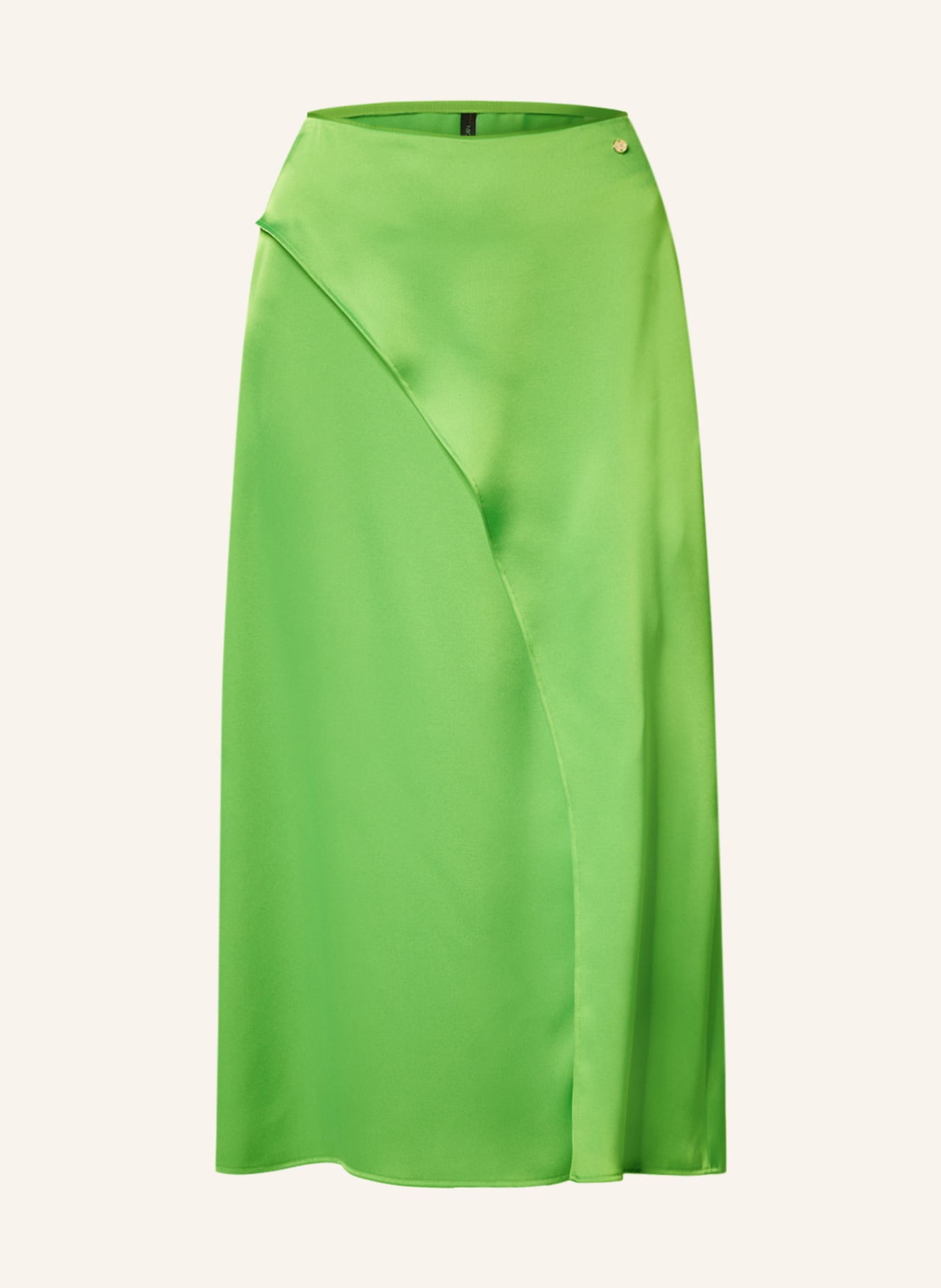 MARC CAIN Satin skirt in wrap look, Color: 549 dark apple green (Image 1)