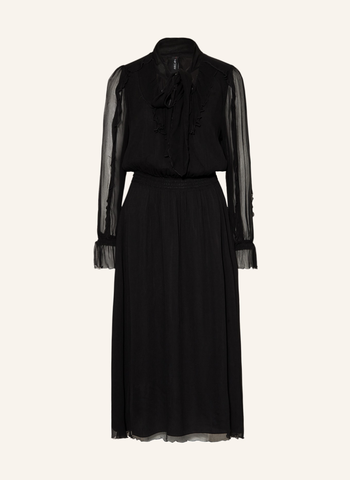 MARC CAIN Bow tie collar dress, Color: BLACK (Image 1)