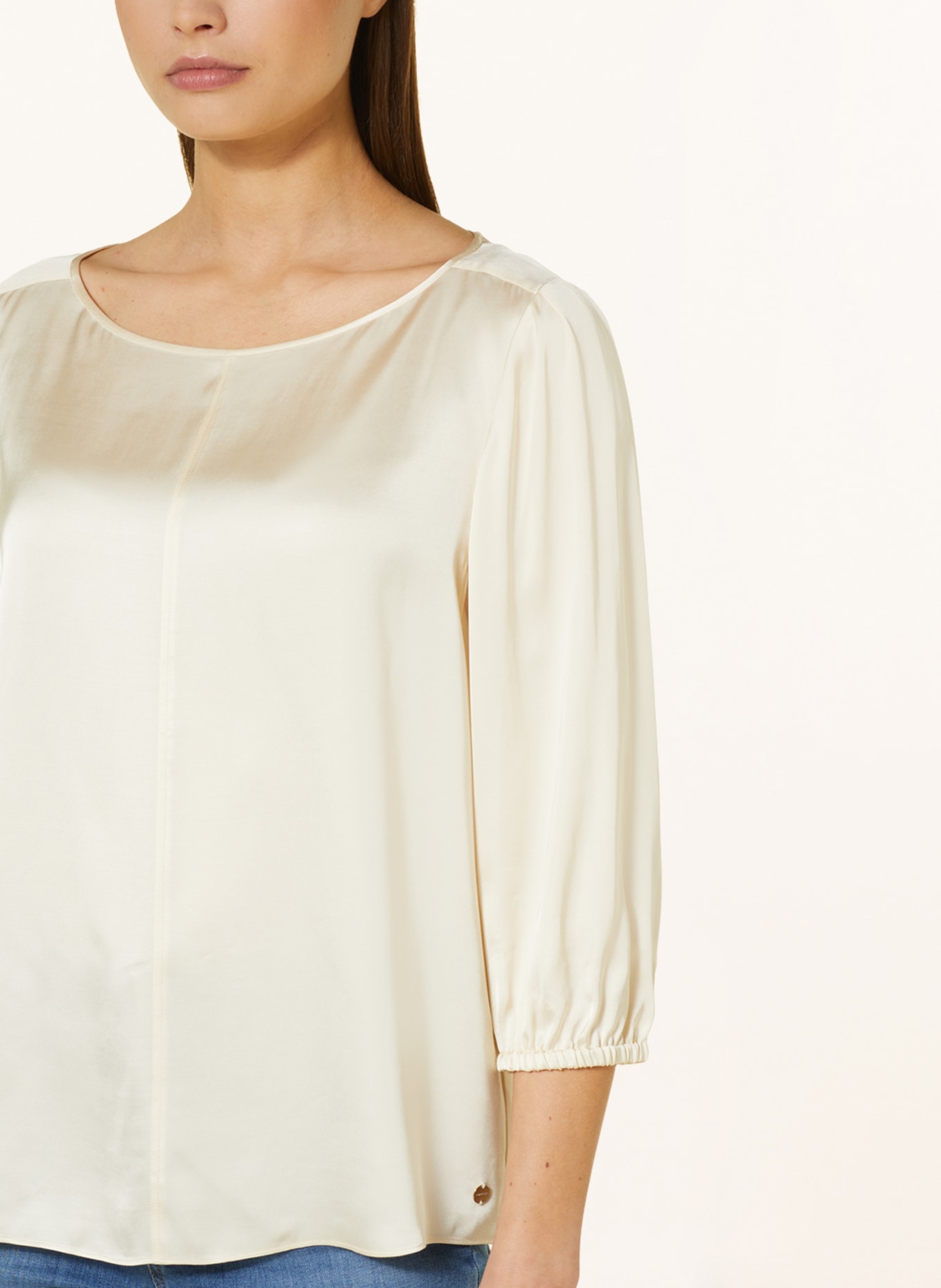 MARC CAIN Blusenshirt aus Satin mit 3/4-Arm, Farbe: 116 soft cream (Bild 4)