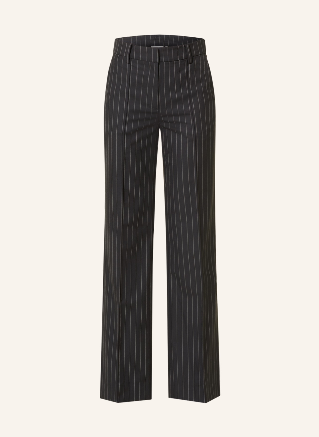 WEEKDAY Trousers KYLIE, Color: DARK GRAY/ WHITE (Image 1)