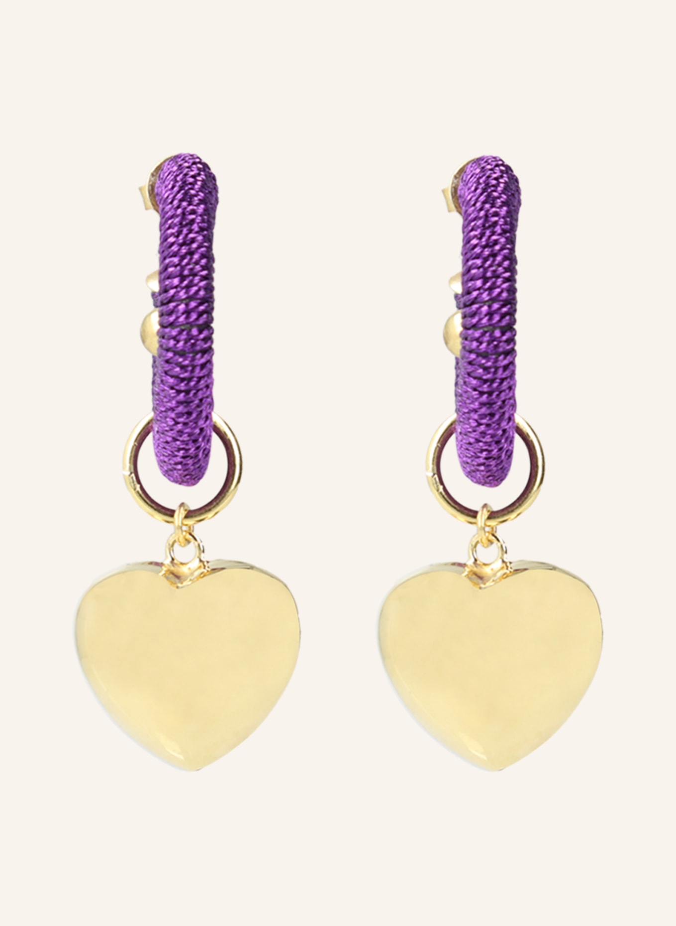 LOTT.gioielli Creole earrings RIFKA, Color: PURPLE/ GOLD (Image 1)