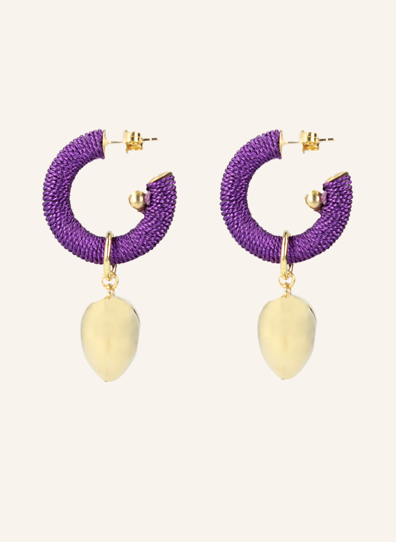 LOTT.gioielli Creole earrings RIFKA, Color: PURPLE/ GOLD (Image 2)
