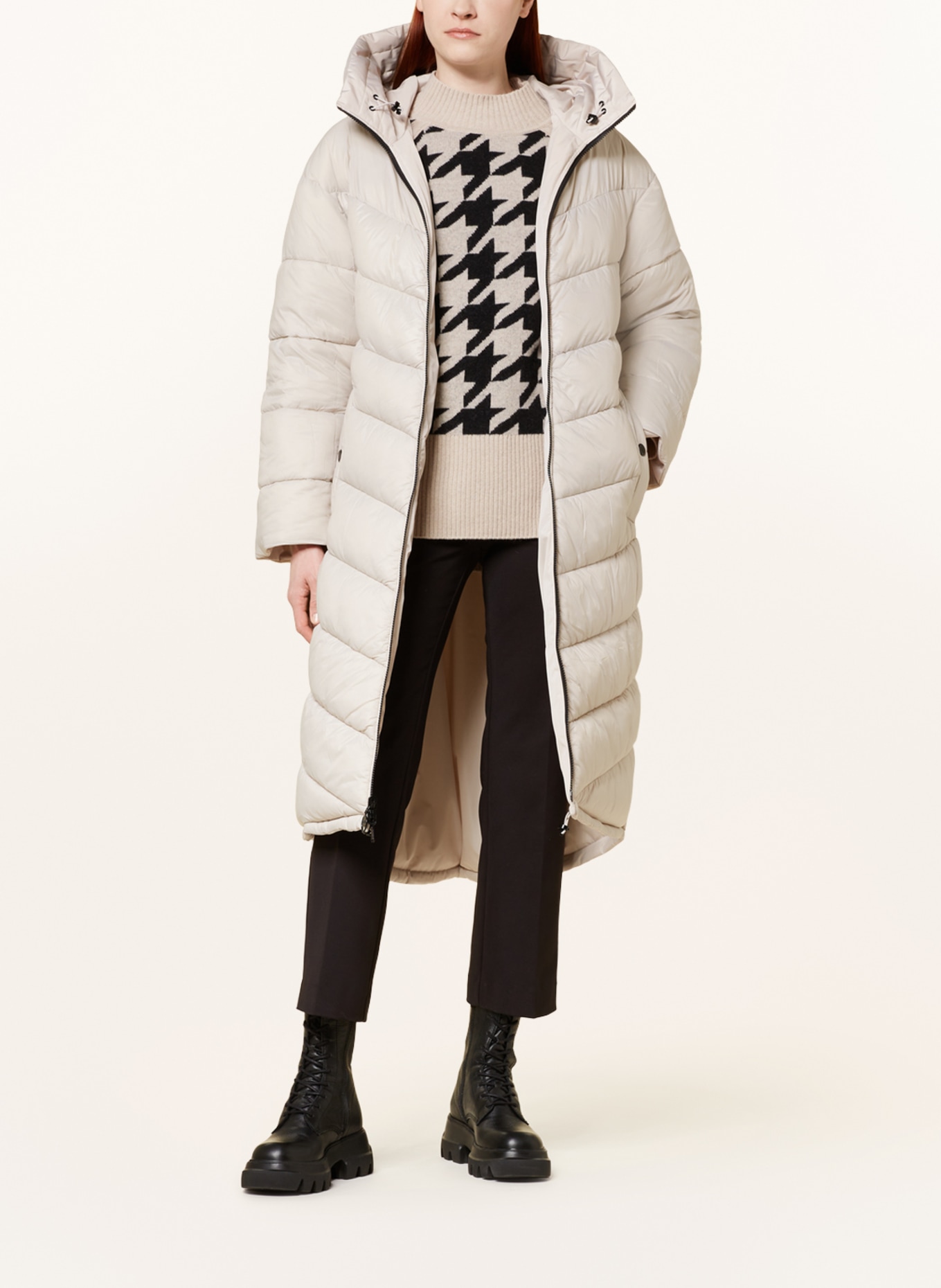BARBOUR INTERNATIONAL Płaszcz pikowany MONTREAL model dwustronny, Kolor: KREMOWY (Obrazek 3)