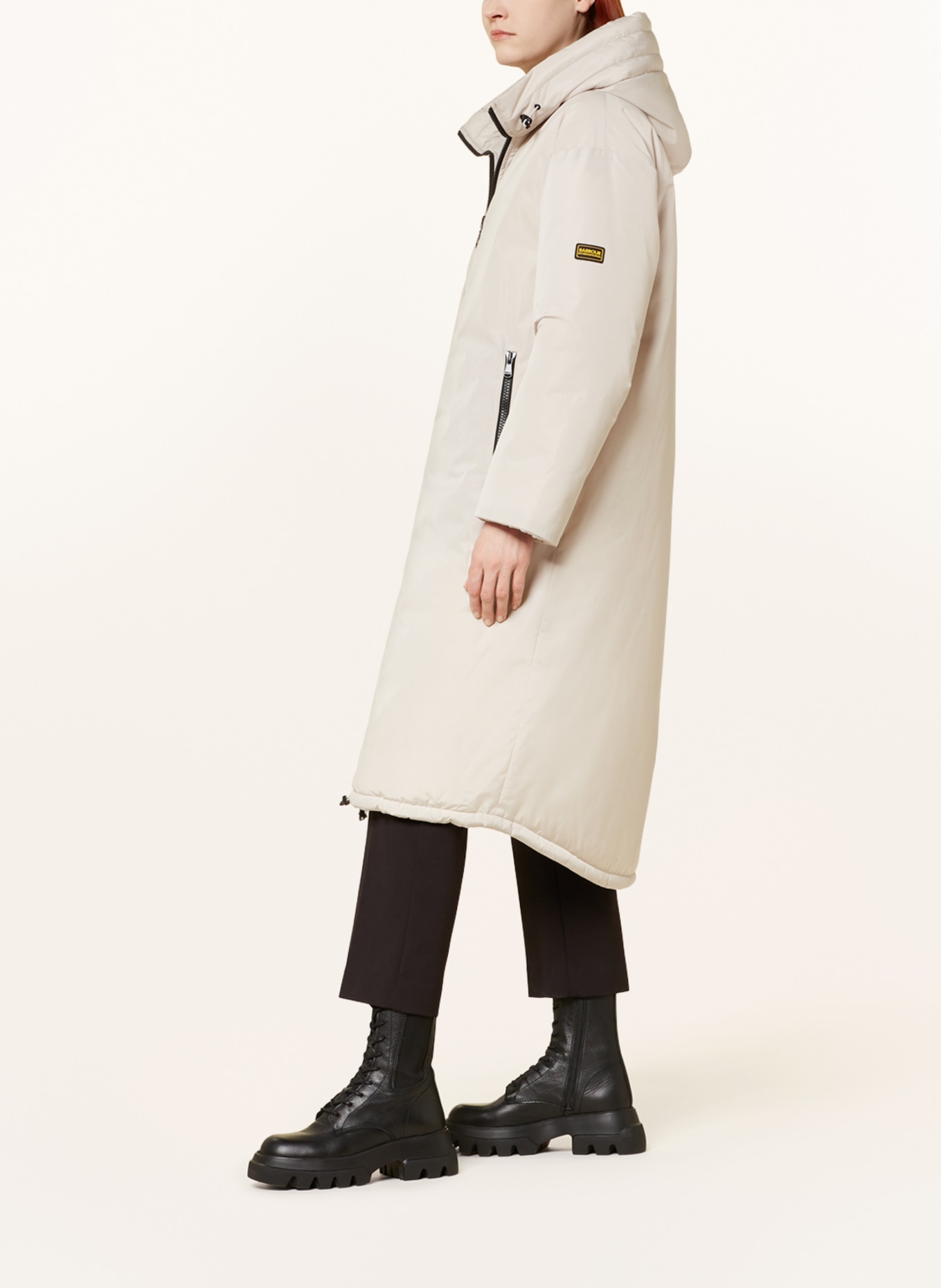BARBOUR INTERNATIONAL Płaszcz pikowany MONTREAL model dwustronny, Kolor: KREMOWY (Obrazek 4)