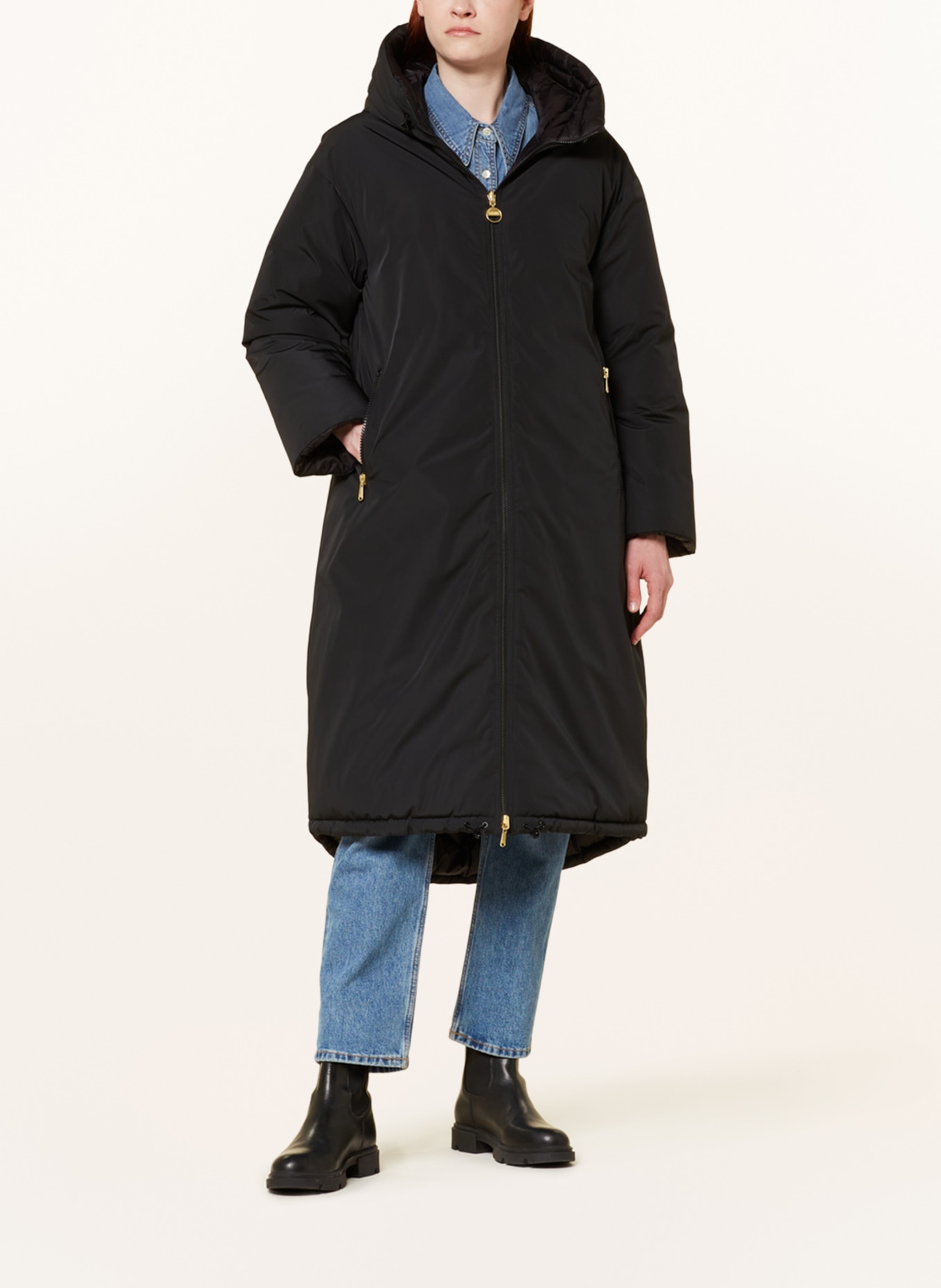 BARBOUR INTERNATIONAL Płaszcz pikowany MONTREAL model dwustronny, Kolor: CZARNY (Obrazek 2)