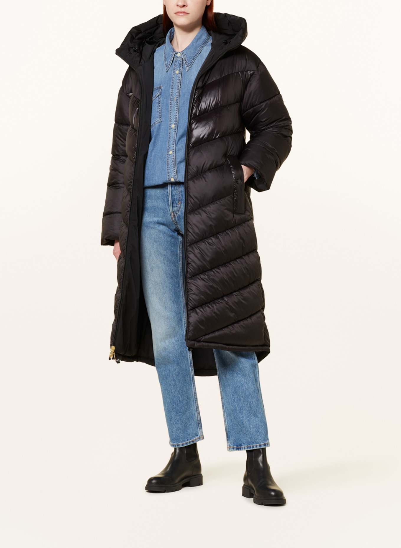 BARBOUR INTERNATIONAL Płaszcz pikowany MONTREAL model dwustronny, Kolor: CZARNY (Obrazek 3)