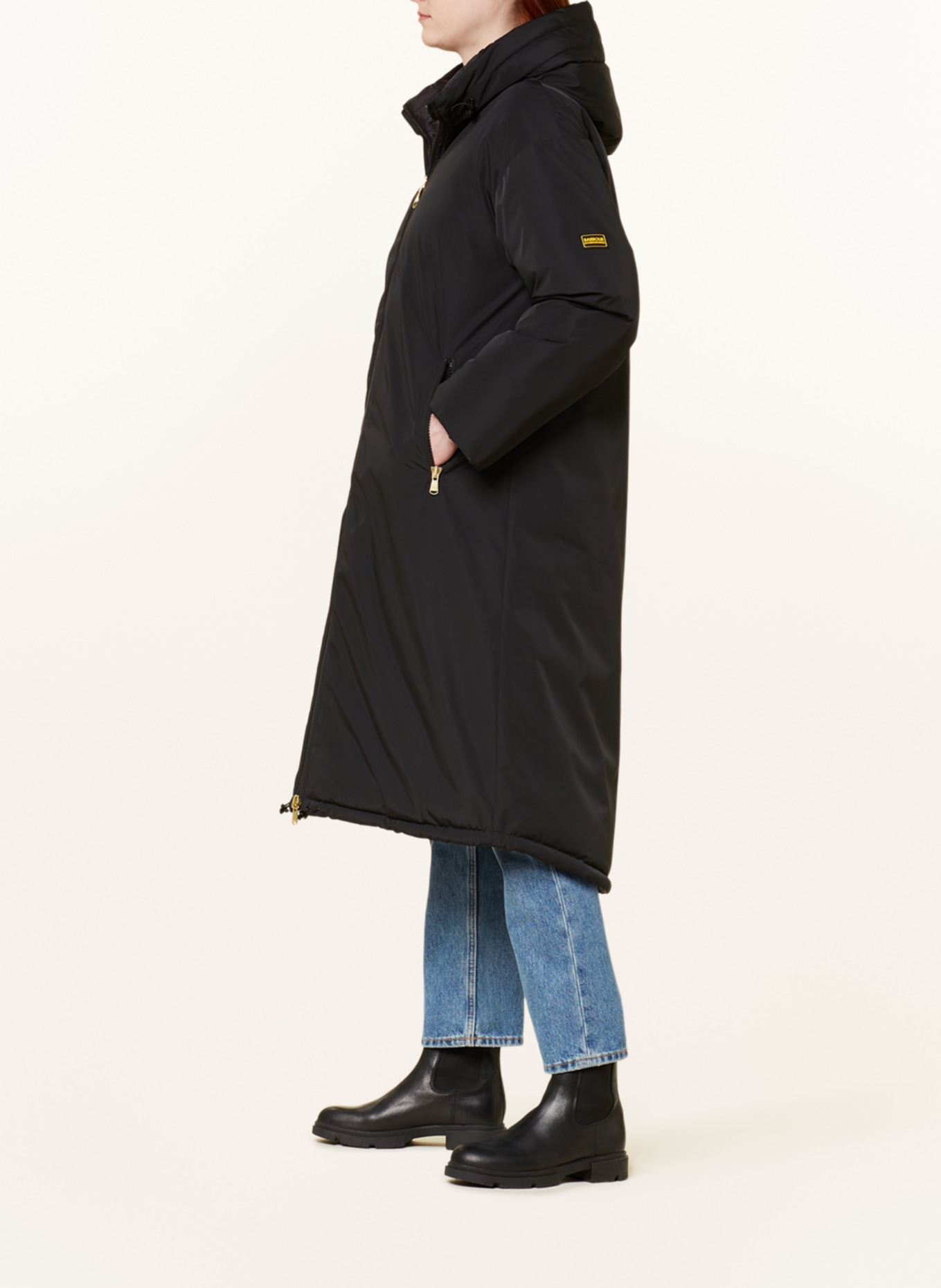 BARBOUR INTERNATIONAL Płaszcz pikowany MONTREAL model dwustronny, Kolor: CZARNY (Obrazek 5)