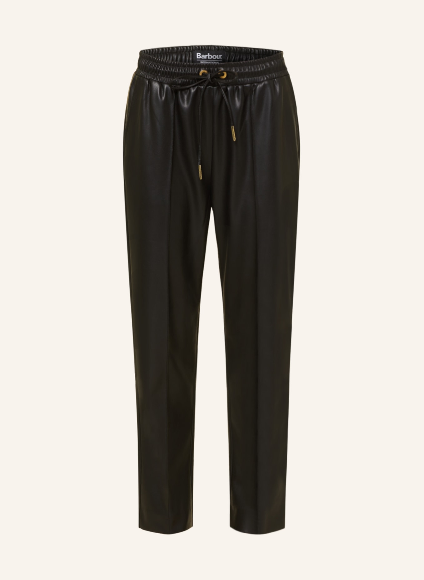 BARBOUR INTERNATIONAL Trousers AGUSTA in leather look, Color: BLACK (Image 1)