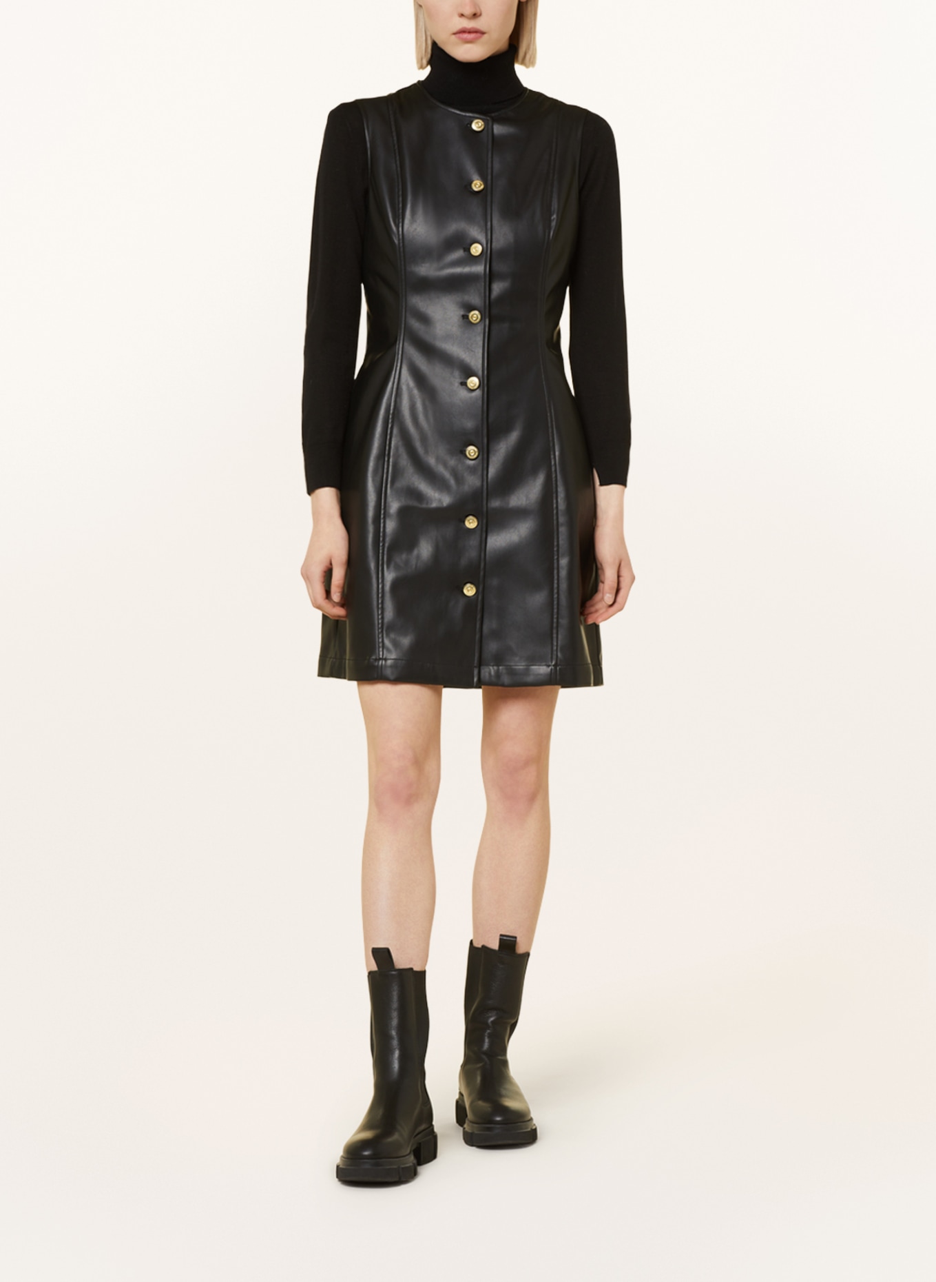 BARBOUR INTERNATIONAL Dress MORINI in leather look, Color: BLACK (Image 2)