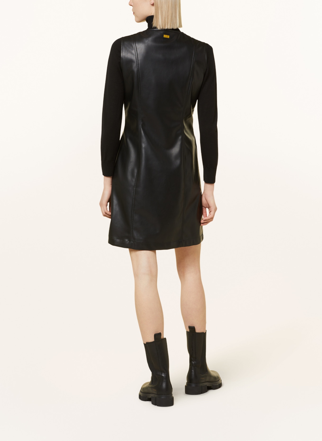 BARBOUR INTERNATIONAL Dress MORINI in leather look, Color: BLACK (Image 3)