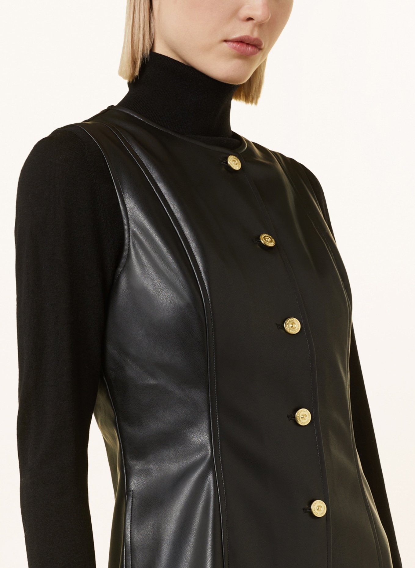 BARBOUR INTERNATIONAL Dress MORINI in leather look, Color: BLACK (Image 4)