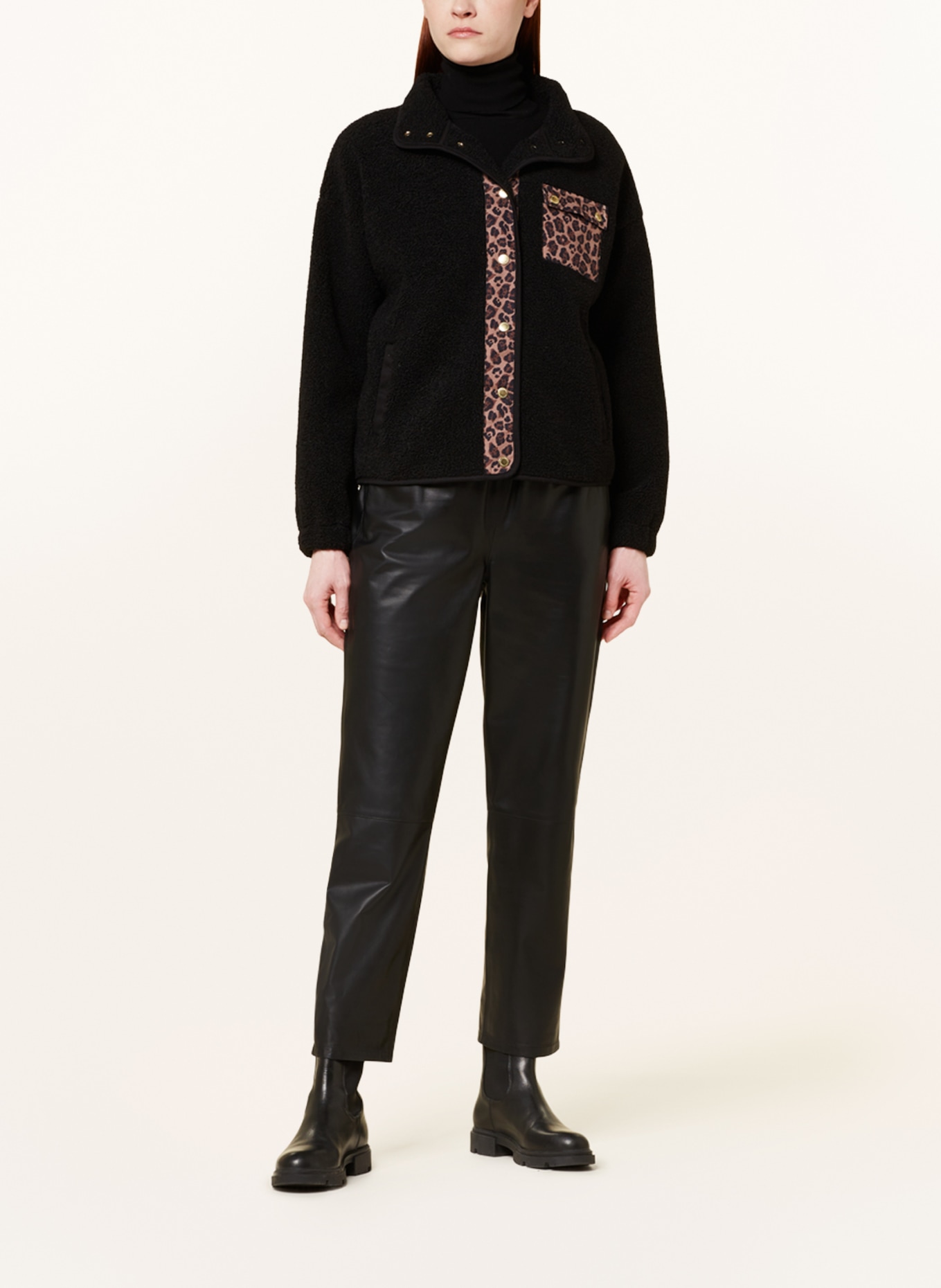 BARBOUR INTERNATIONAL Teddy jacket APRILA, Color: BLACK/ BROWN (Image 2)