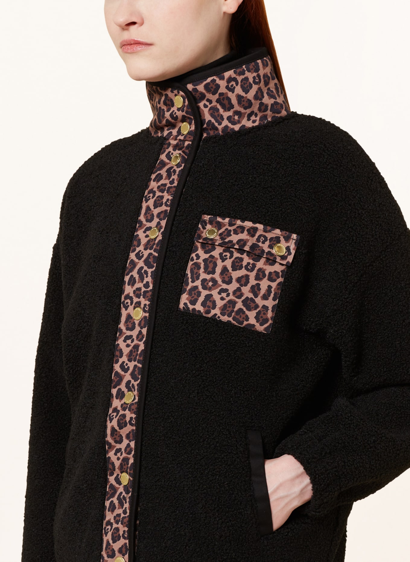 BARBOUR INTERNATIONAL Teddy jacket APRILA, Color: BLACK/ BROWN (Image 4)