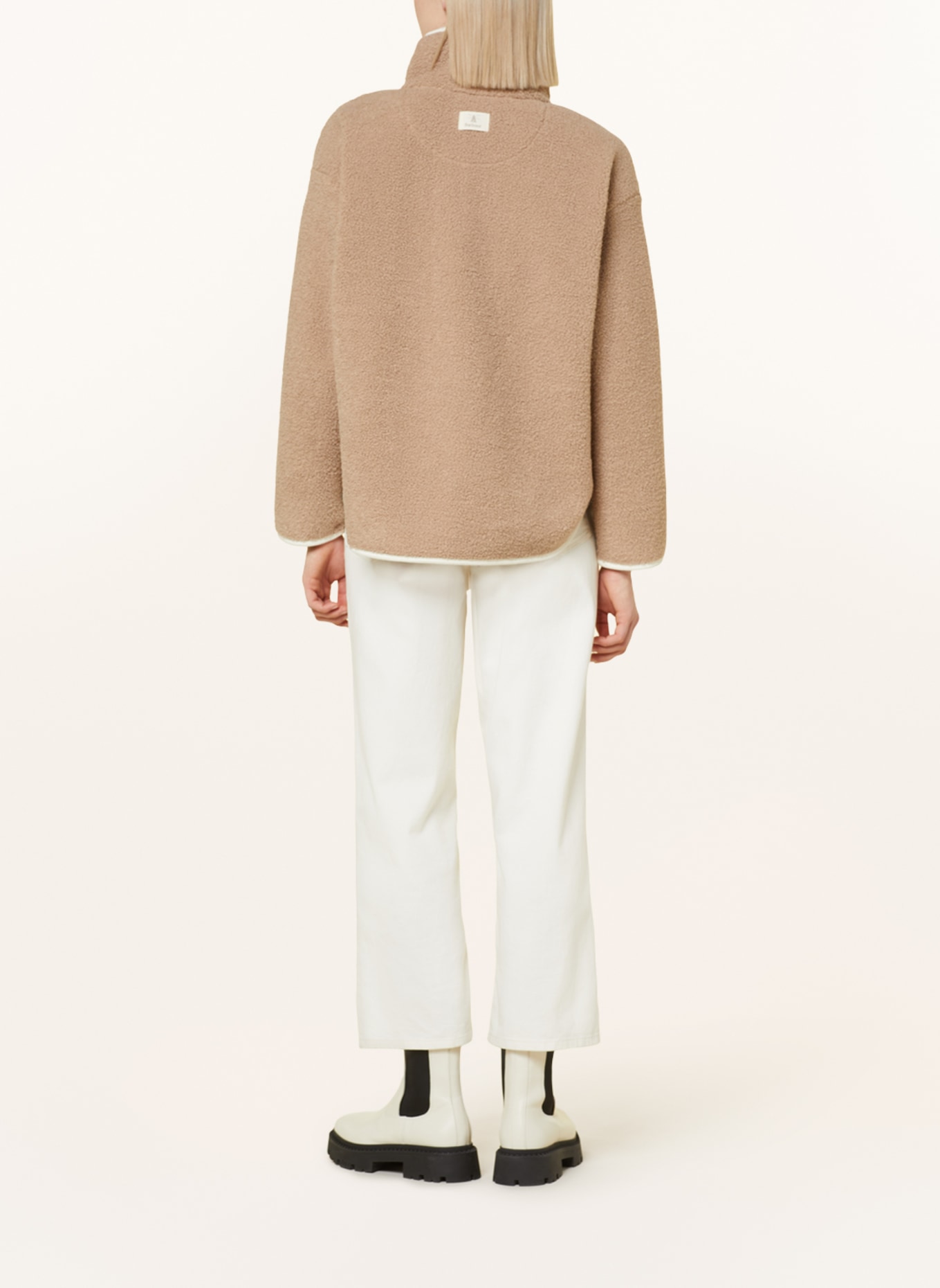 Barbour Teddy fur half-zip sweater MERSEA, Color: BEIGE (Image 3)