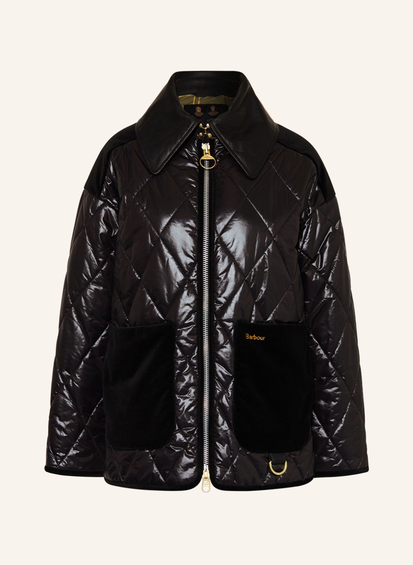 Barbour Quilted jacket WOODHAL, Color: BLACK (Image 1)
