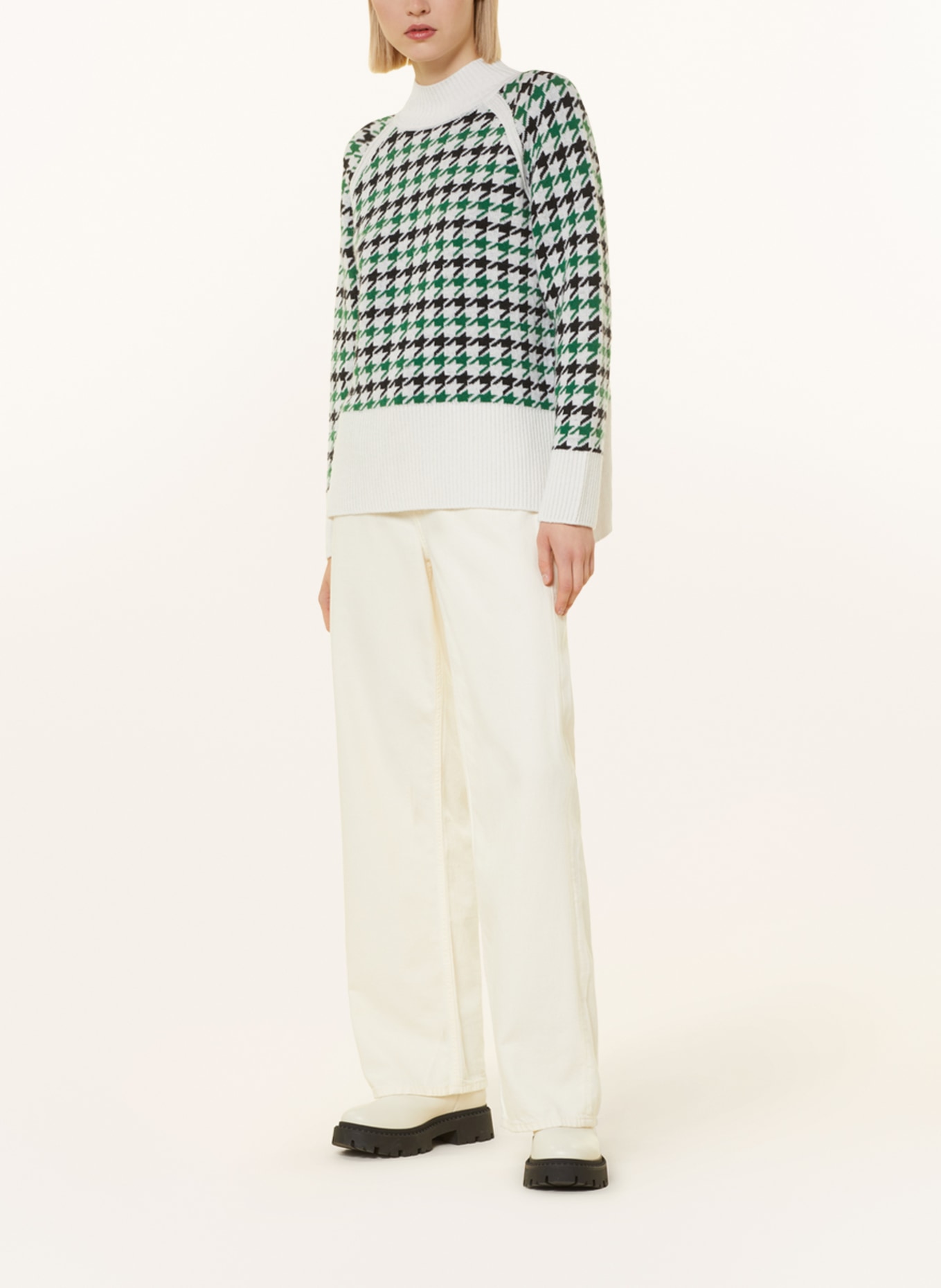 Barbour Sweater ROXANE, Color: CREAM/ GREEN/ BLACK (Image 2)