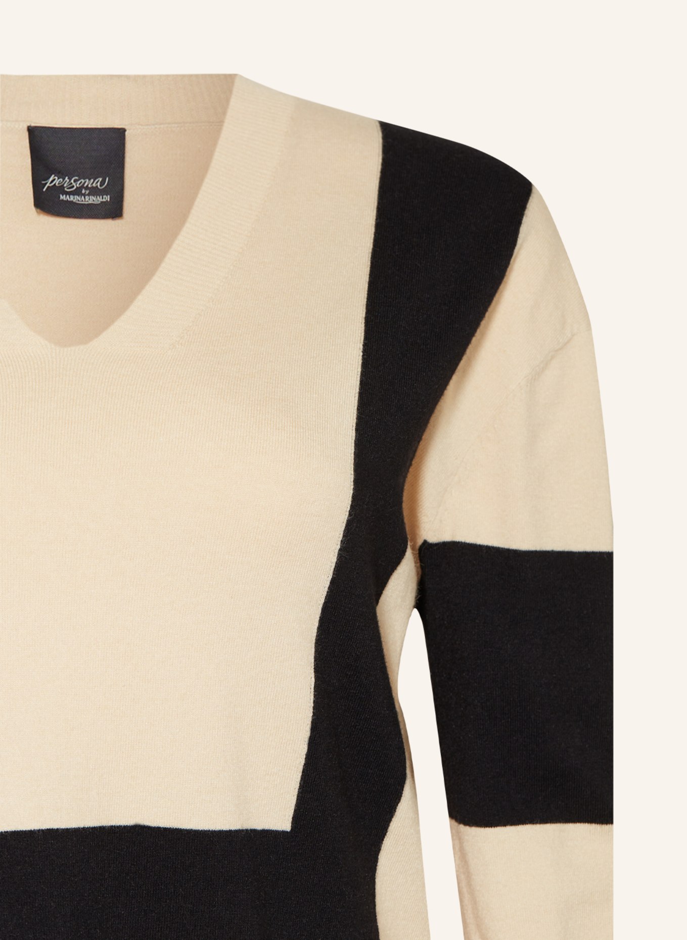 MARINA RINALDI PERSONA Sweater ARAGOSTA, Color: LIGHT BROWN/ BLACK (Image 3)
