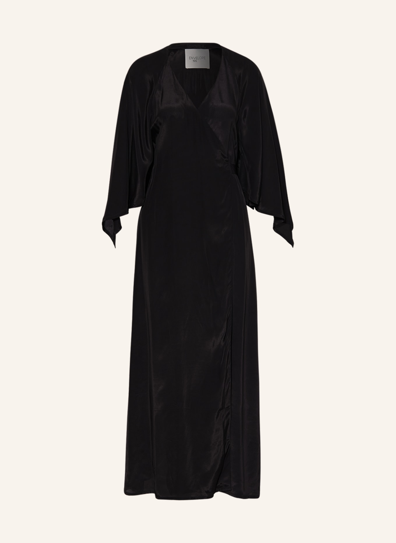 ENVELOPE 1976 Sukienka kopertowa COTE D'AZUR z dodatkiem jedwabiu, Kolor: CZARNY (Obrazek 1)