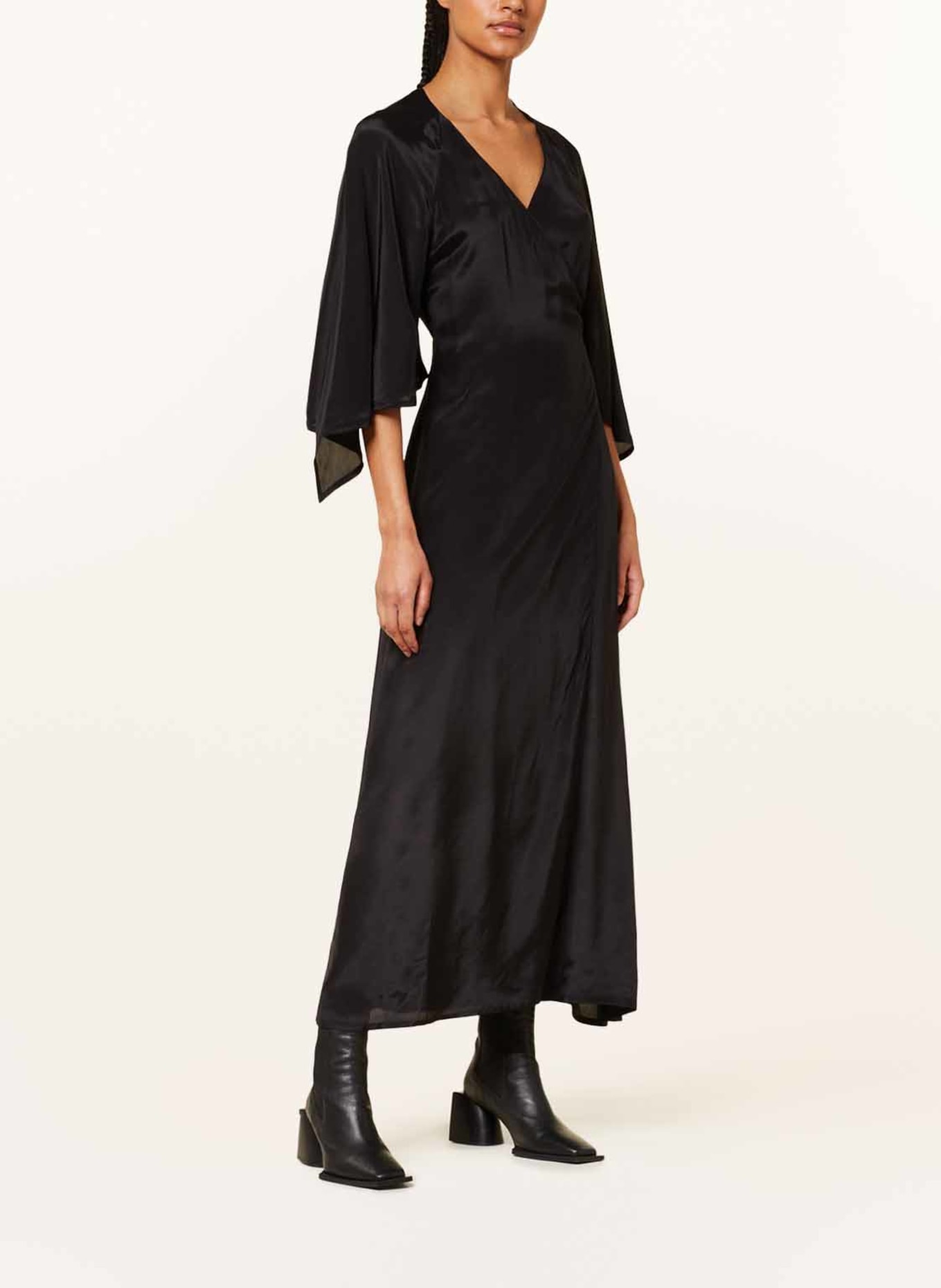 ENVELOPE 1976 Wrap dress COTE D'AZUR with silk, Color: BLACK (Image 2)