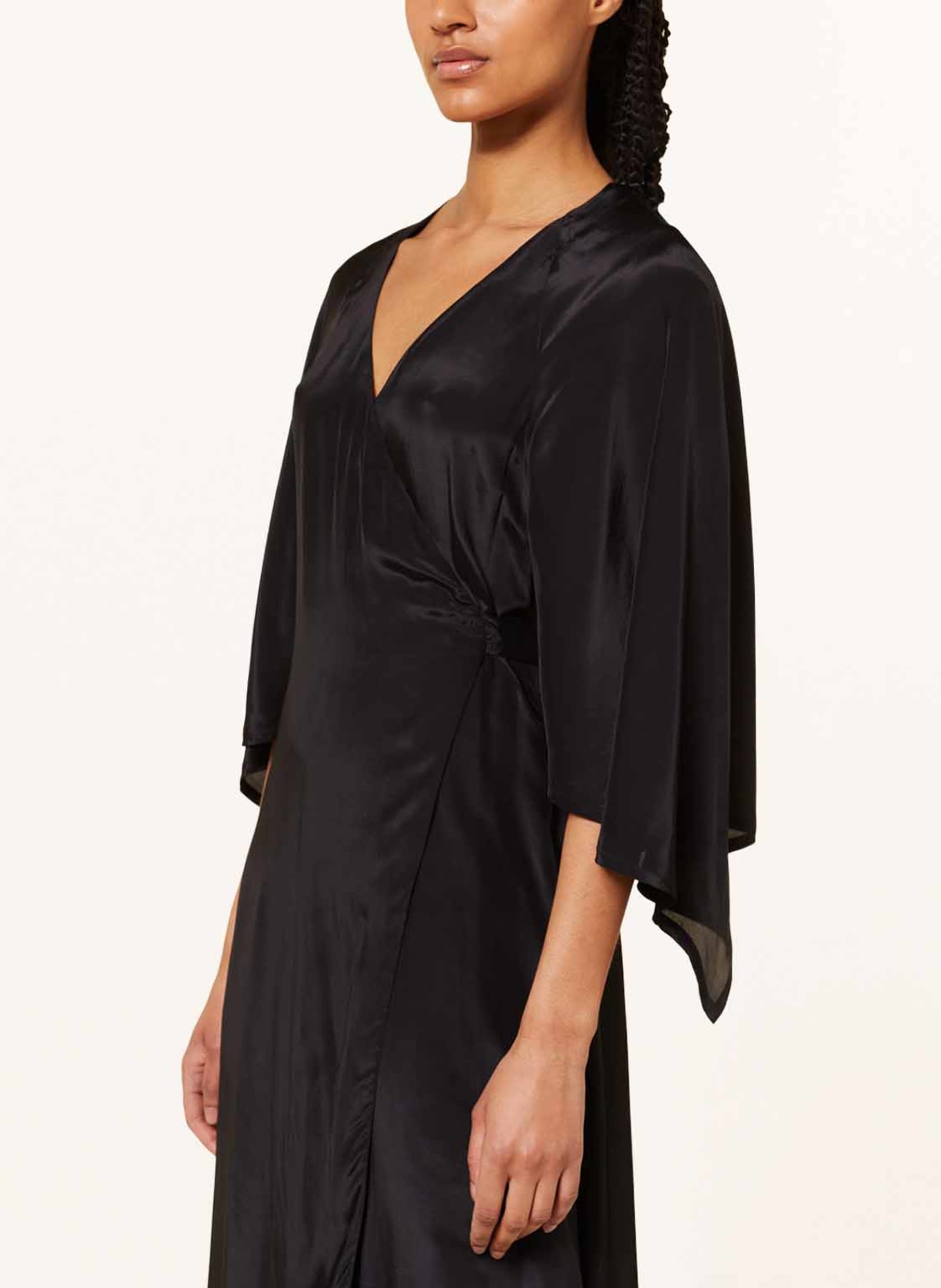 ENVELOPE 1976 Wrap dress COTE D'AZUR with silk, Color: BLACK (Image 4)