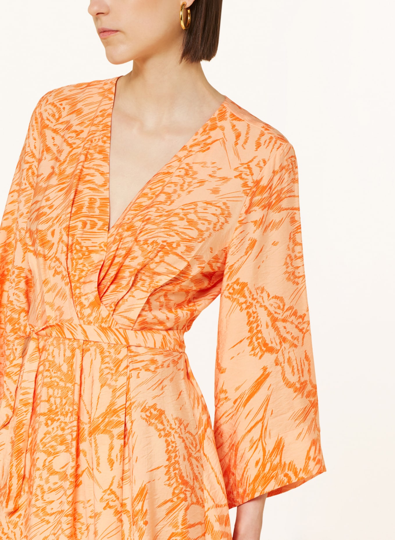InWear Wrap dress DRITAIW with 3/4 sleeves, Color: ORANGE/ LIGHT ORANGE (Image 4)