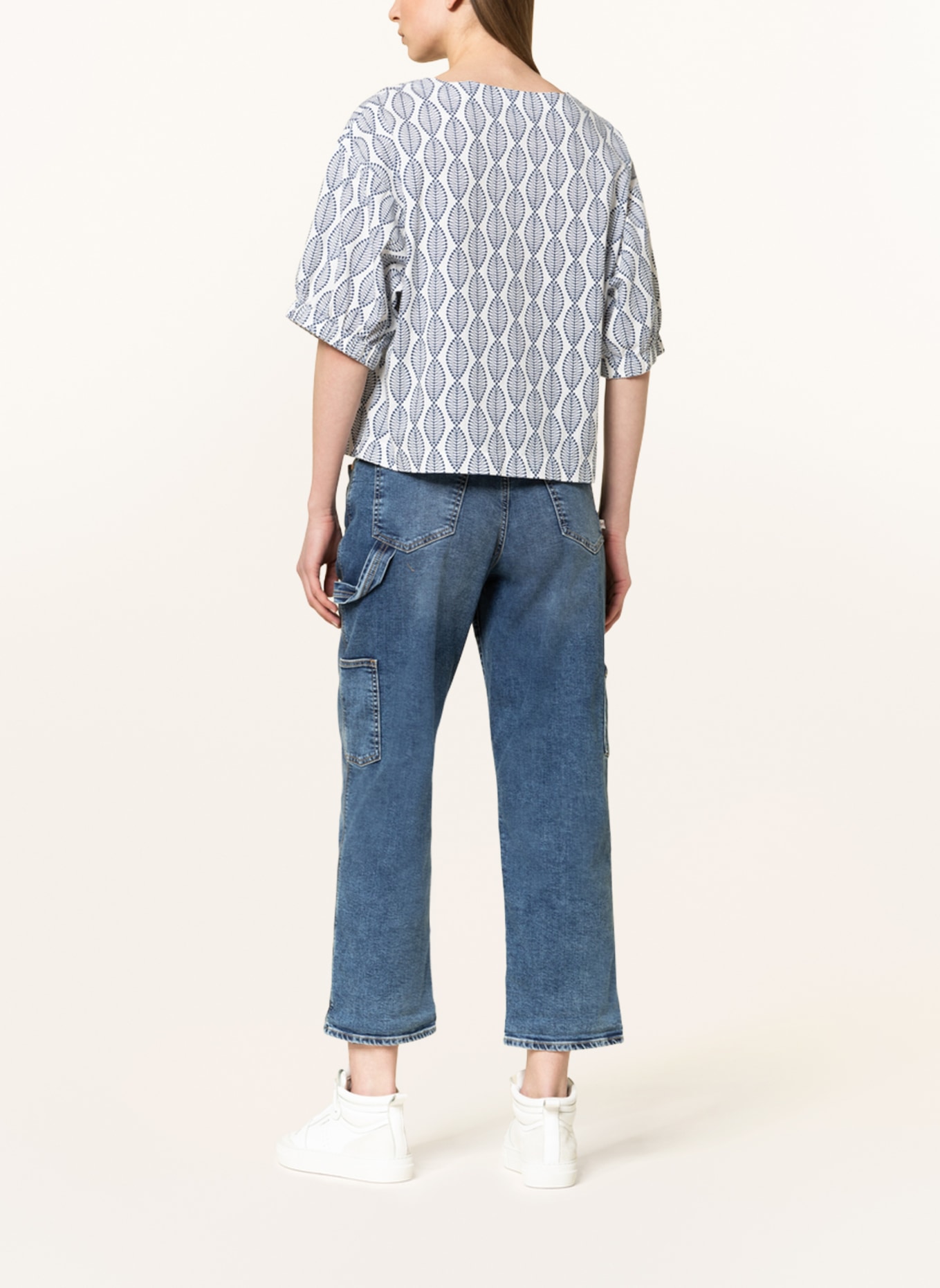 Herrlicher Shirt blouse BATINA, Color: WHITE/ BLUE (Image 3)