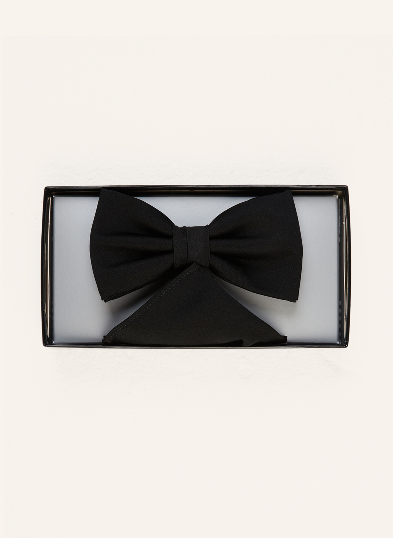 WILVORST Set: Bow tie and pocket square, Color: BLACK (Image 1)