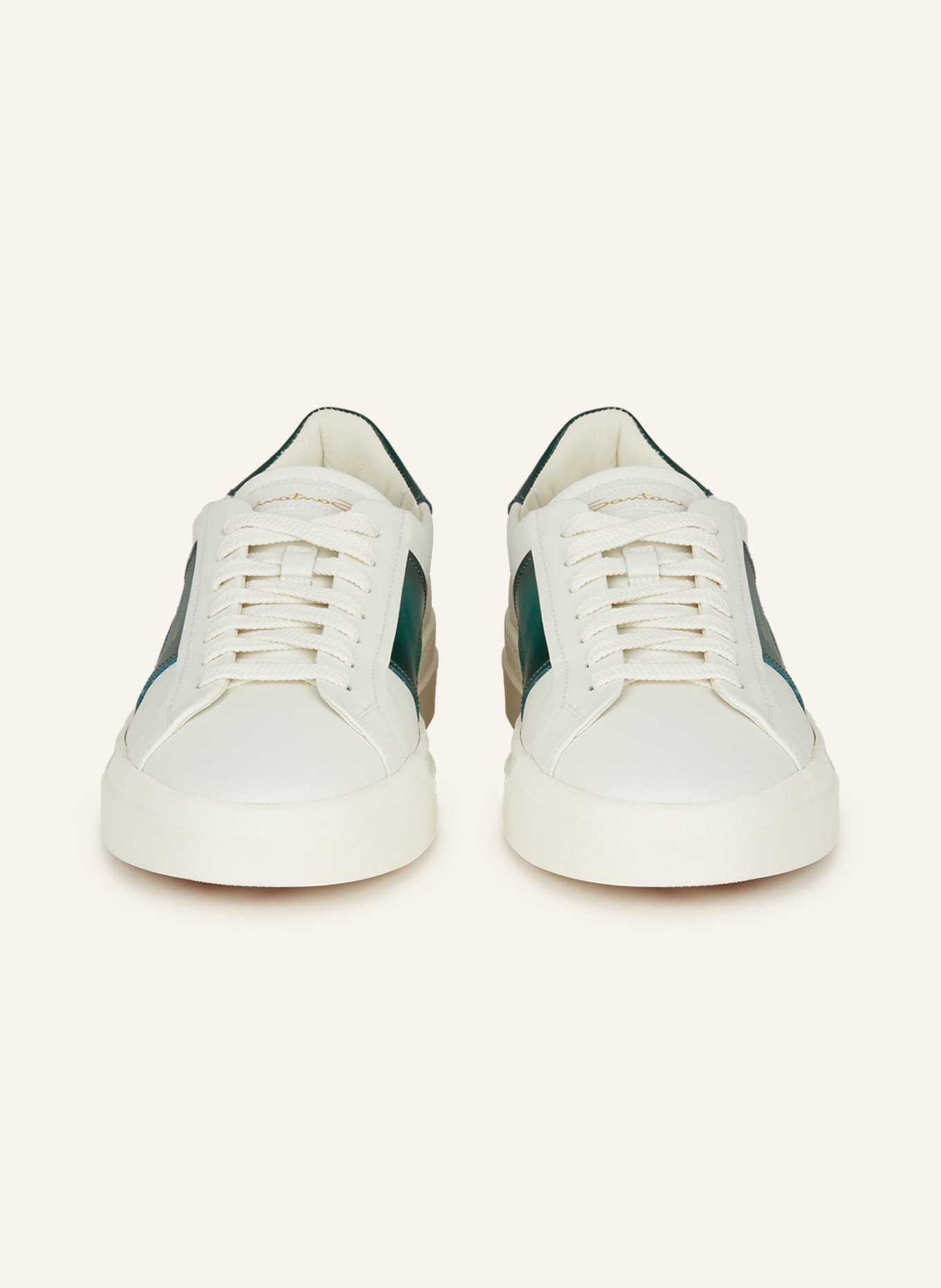 Santoni Sneakers, Color: WHITE/ GREEN (Image 3)