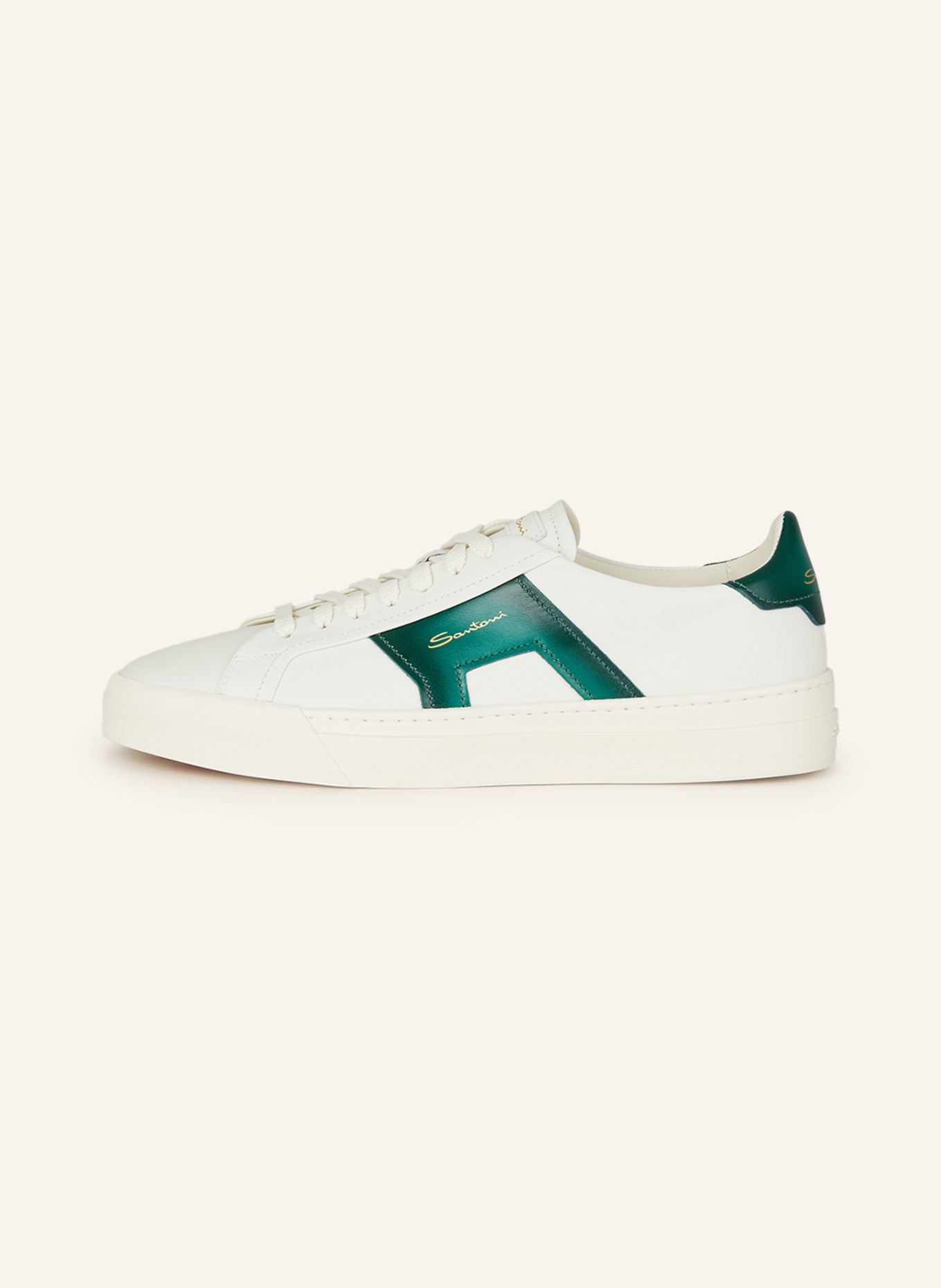 Santoni Sneakers, Color: WHITE/ GREEN (Image 4)