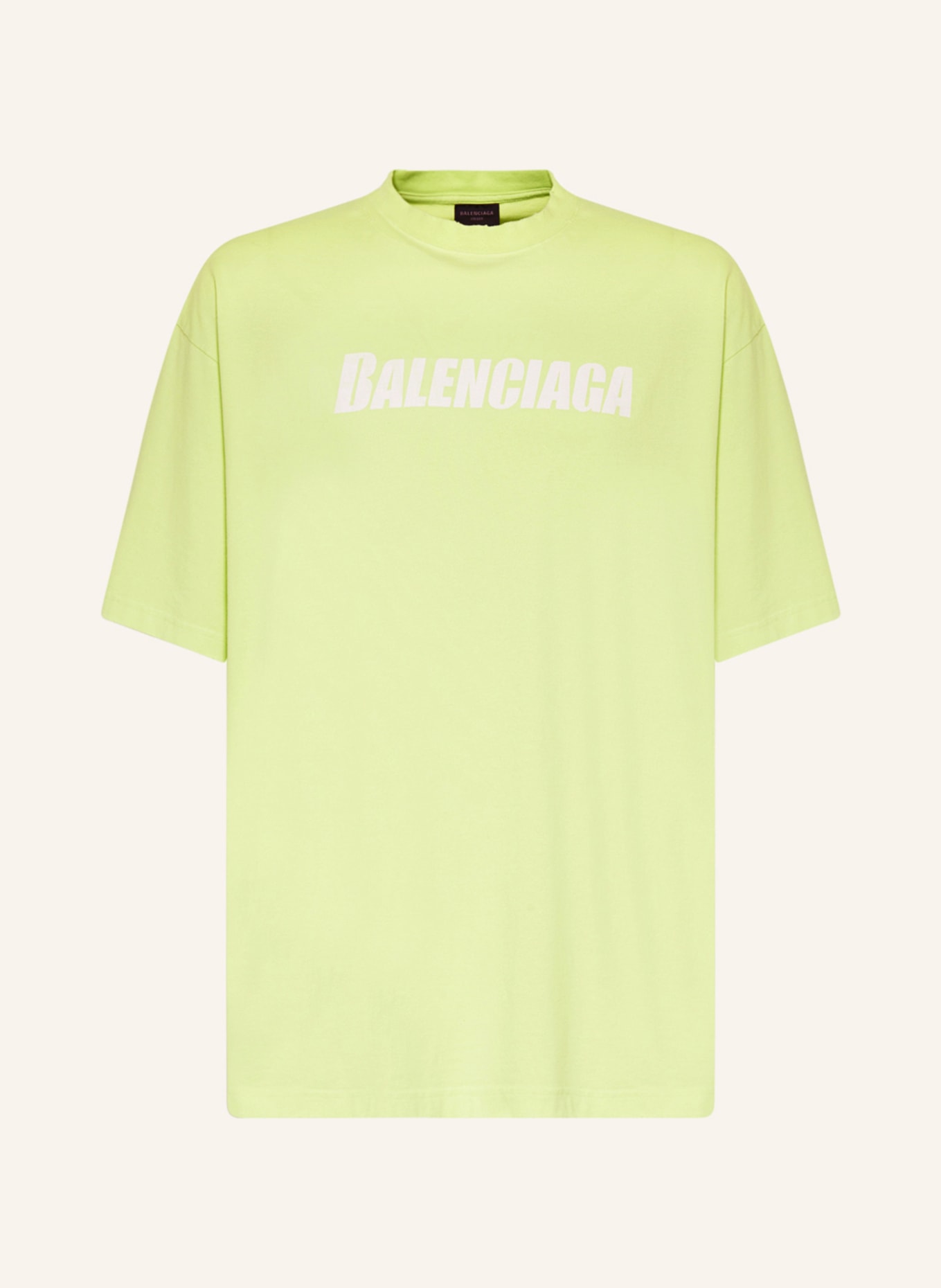 BALENCIAGA Koszulka oversize, Kolor: JASKRAWY ZIELONY/ BIAŁY (Obrazek 1)