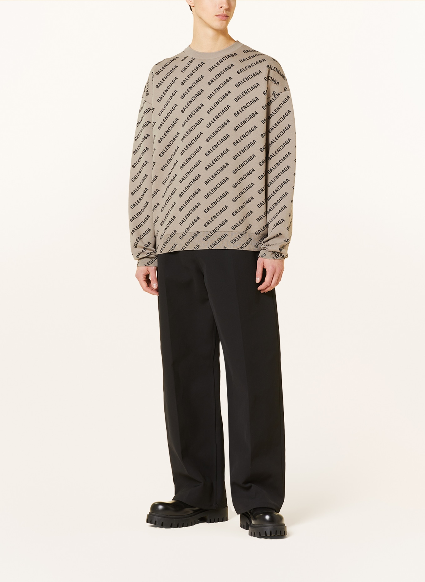 BALENCIAGA Pullover, Farbe: BEIGE/ SCHWARZ (Bild 2)