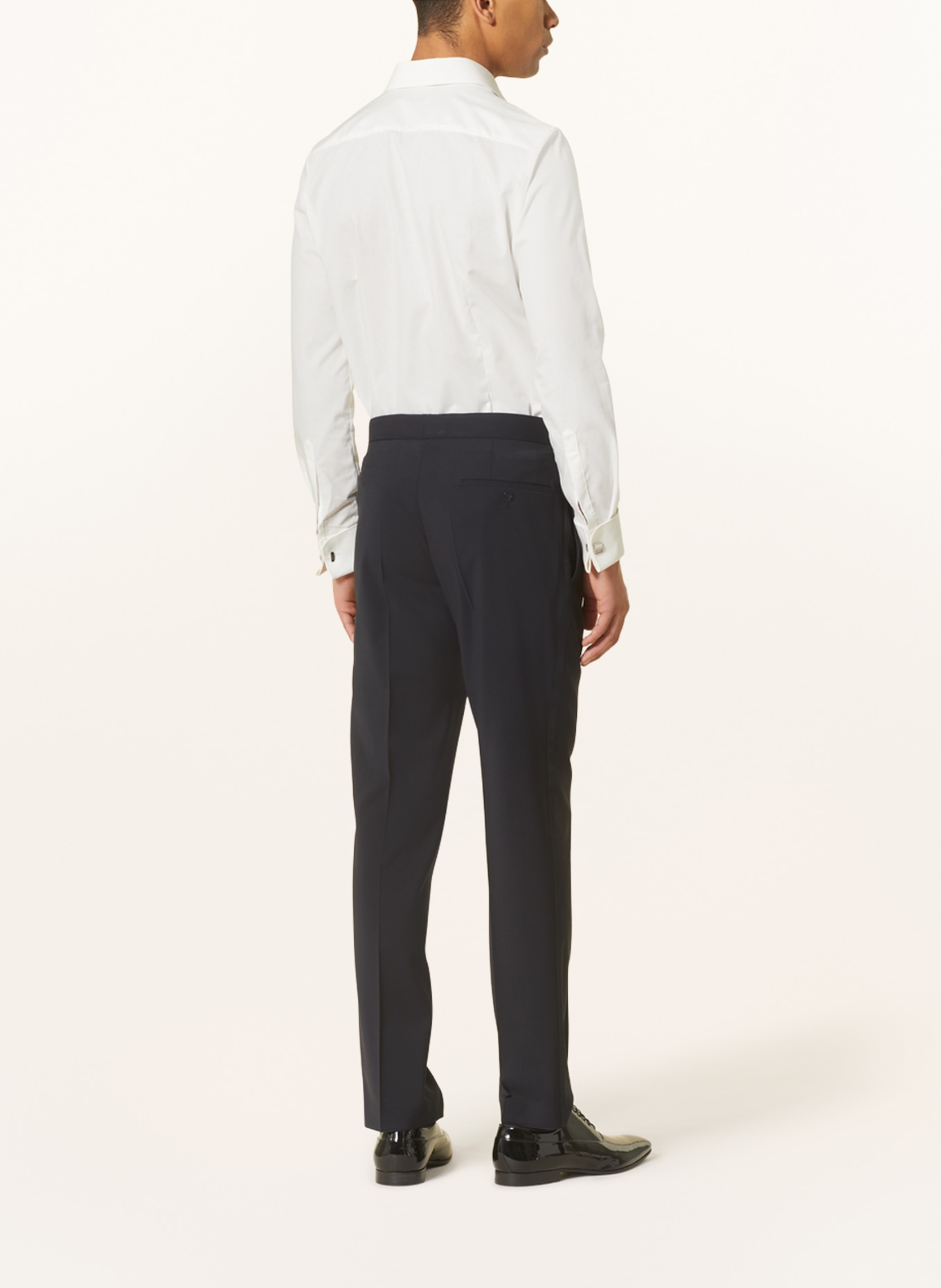 WILVORST Suit trousers slim fit with tuxedo stripe, Color: DARK BLUE (Image 4)