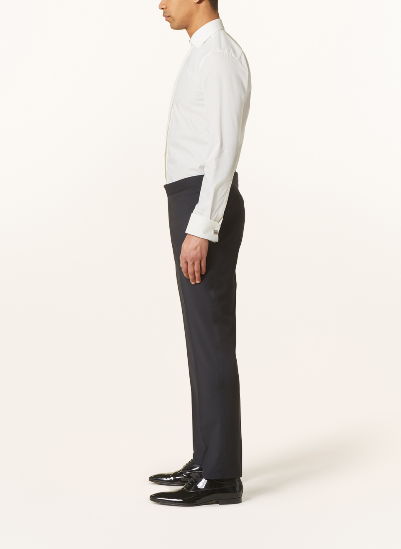 WILVORST Suit trousers slim fit with tuxedo stripe, Color: DARK BLUE (Image 5)