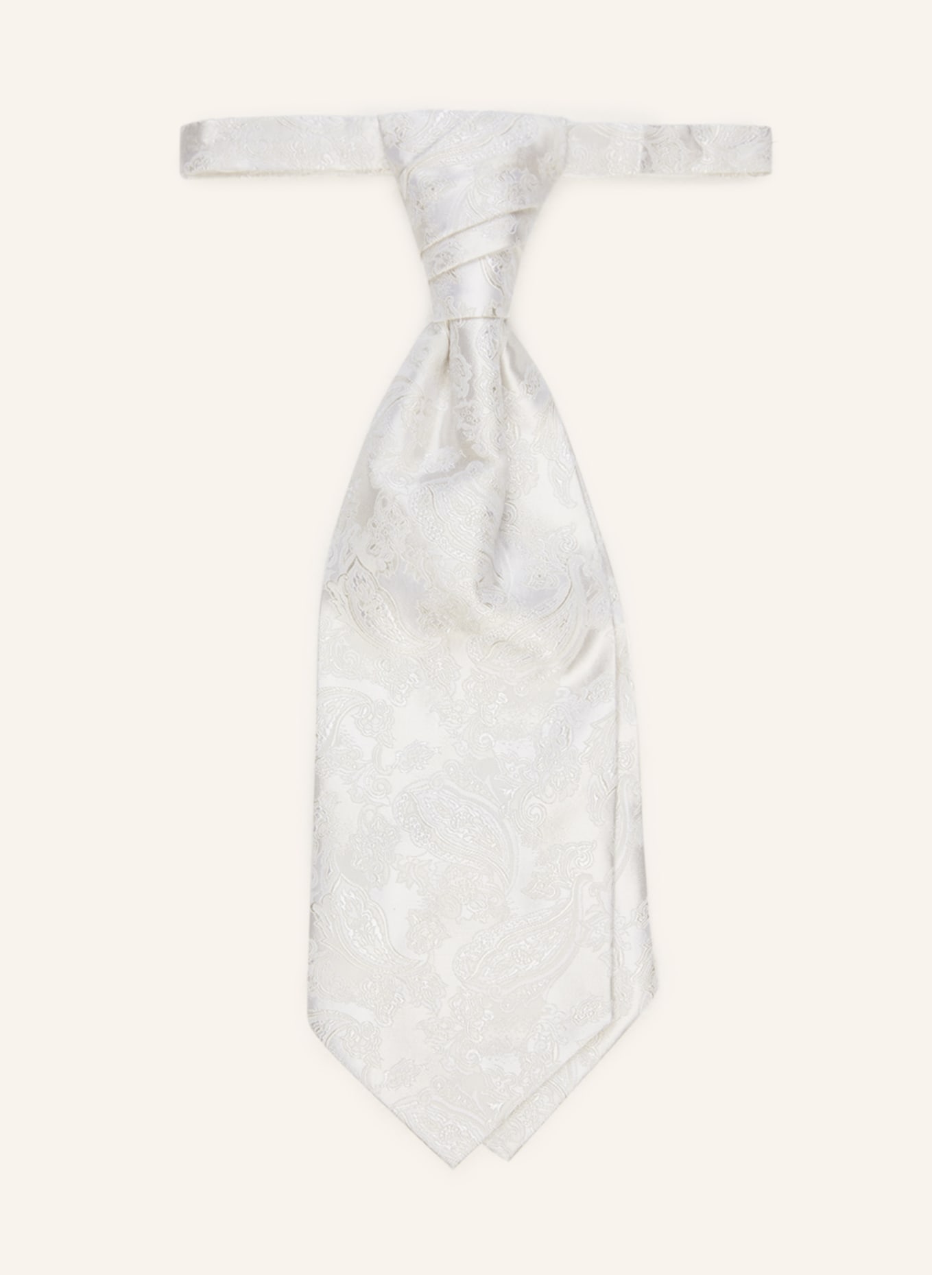WILVORST Set: Krawatte und Einstecktuch in creme/ ecru