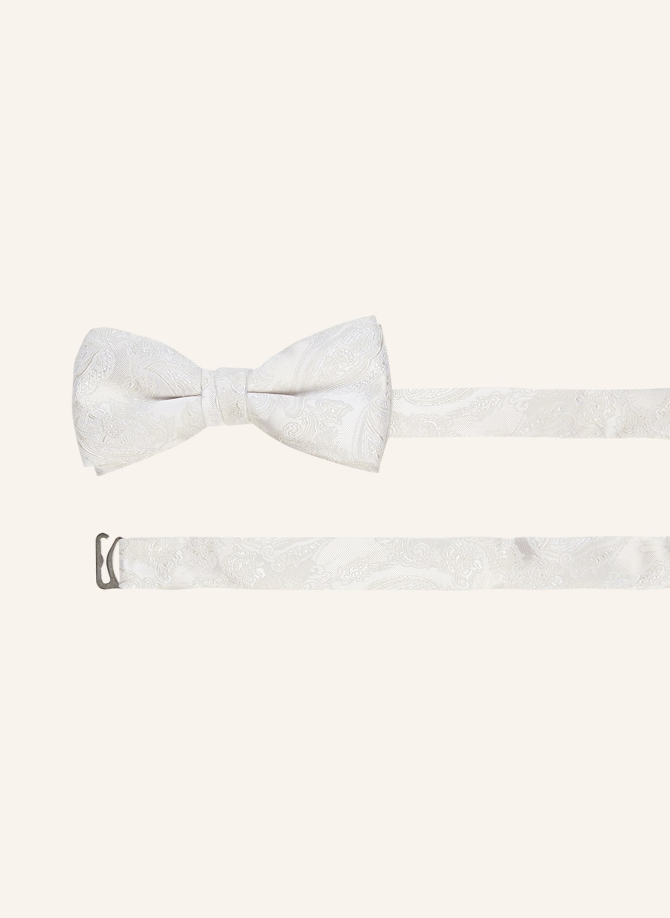 WILVORST Set: Bow tie and pocket square, Color: CREAM/ ECRU (Image 3)