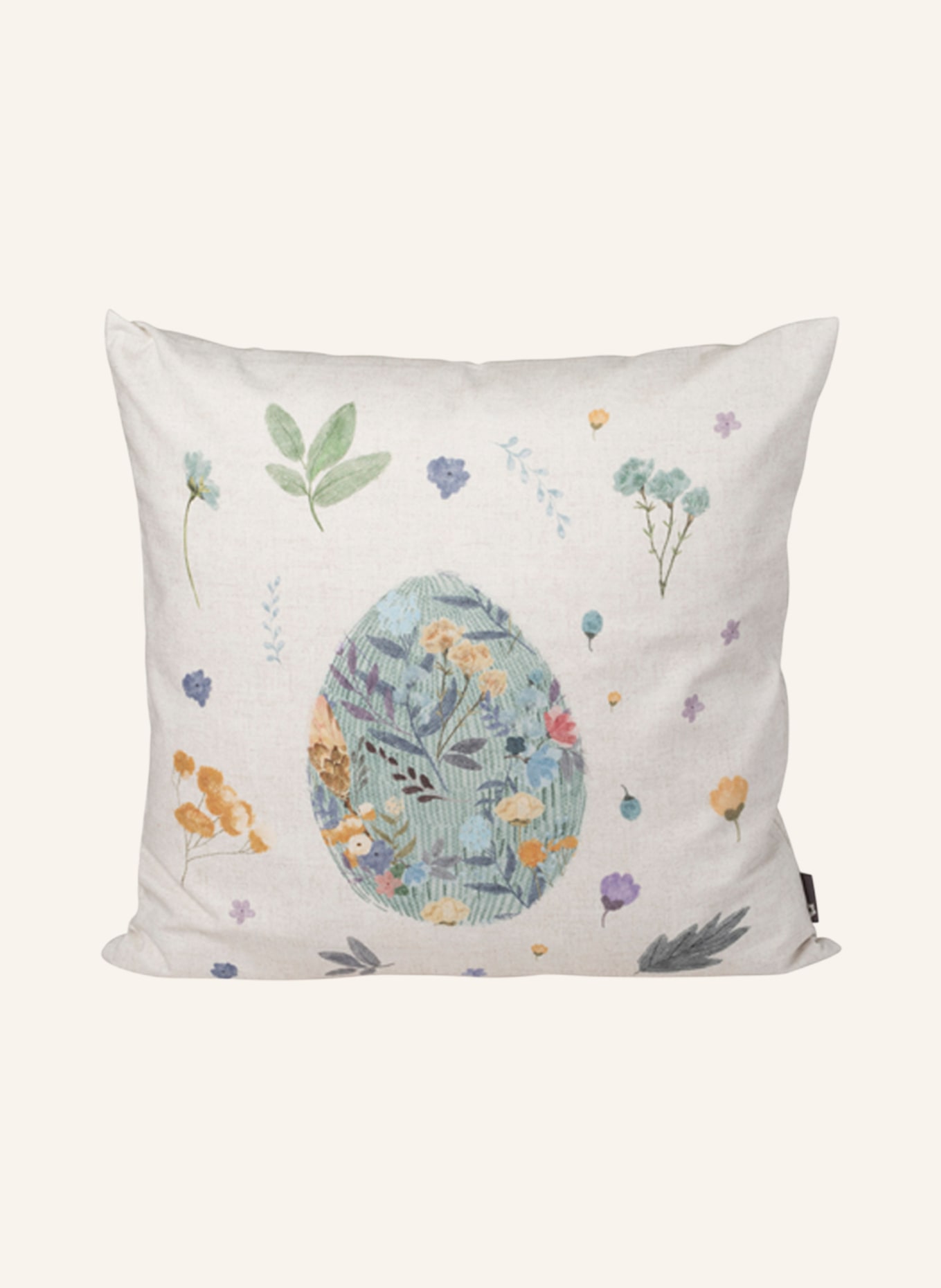 pichler Decorative cushion cover EIERLEI, Color: CREAM/ MINT/ YELLOW (Image 1)