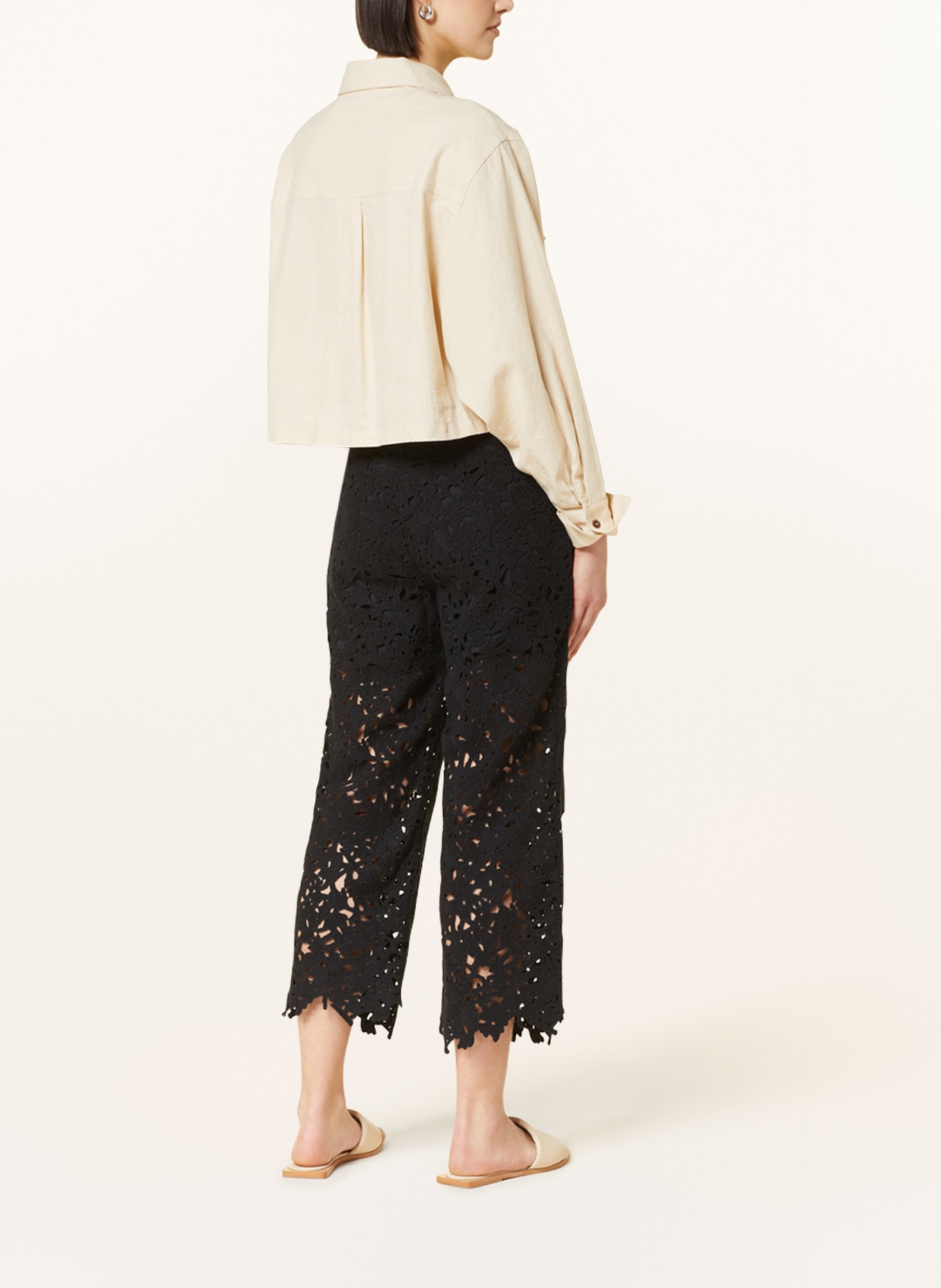 COS 7/8 trousers made of crochet lace, Color: BLACK (Image 3)