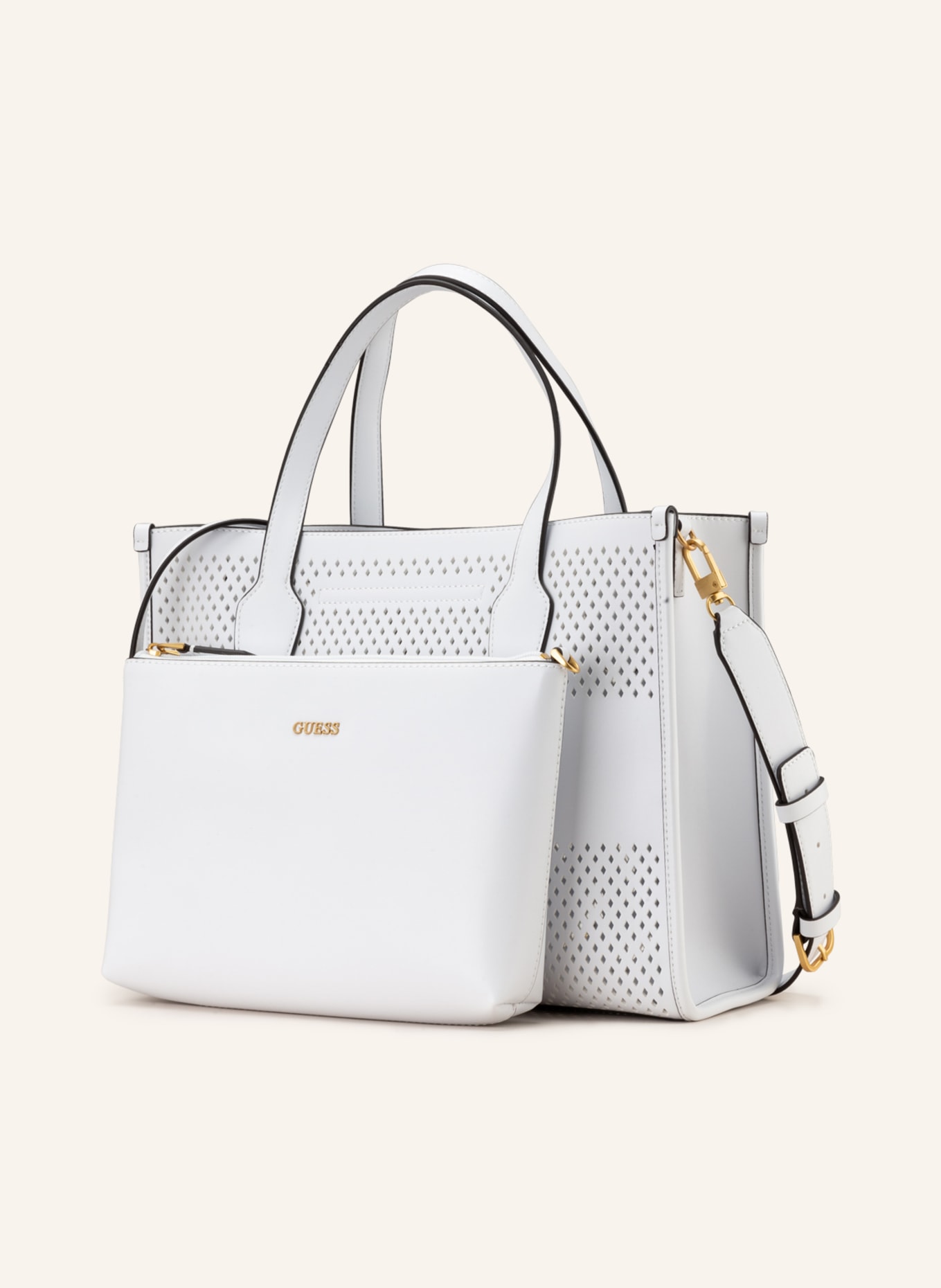 GUESS Shopper KATEY with pouch, Color: WHITE (Image 2)