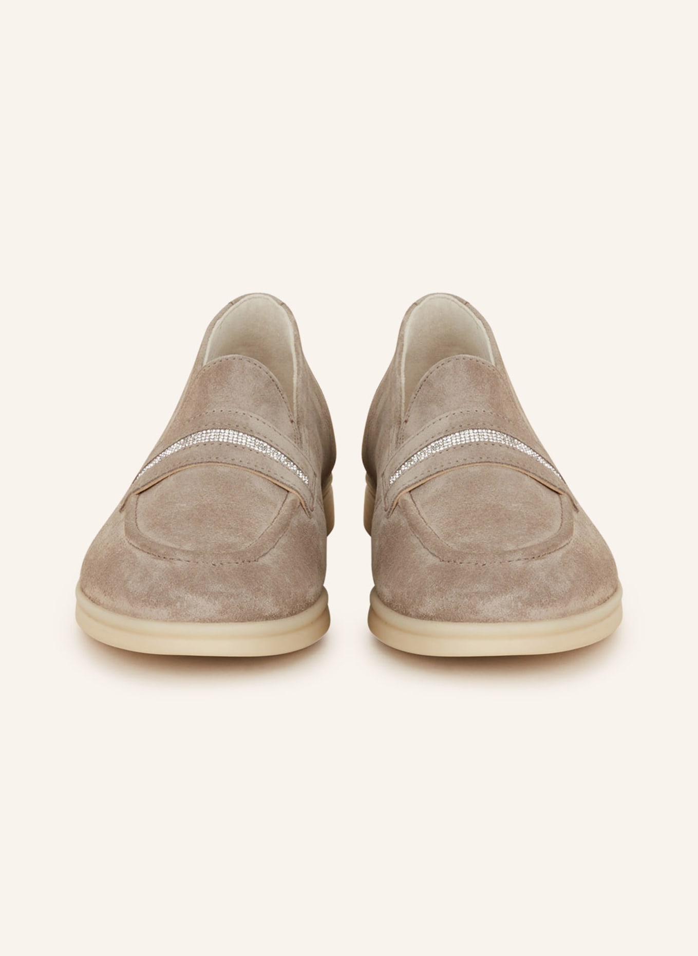 paul green Slip-ons with decorative gems, Color: LIGHT GRAY (Image 3)