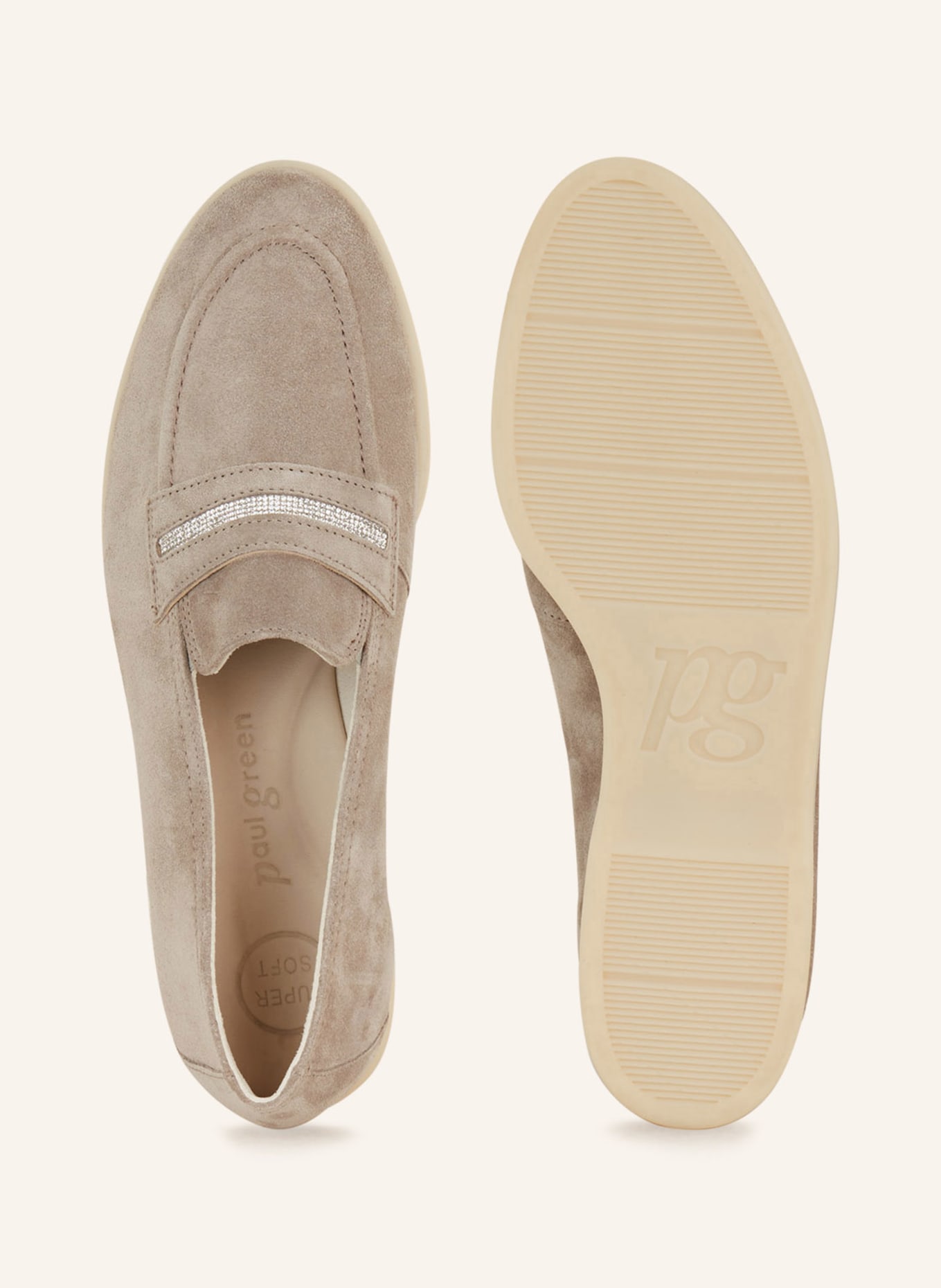 paul green Slip-ons with decorative gems, Color: LIGHT GRAY (Image 5)